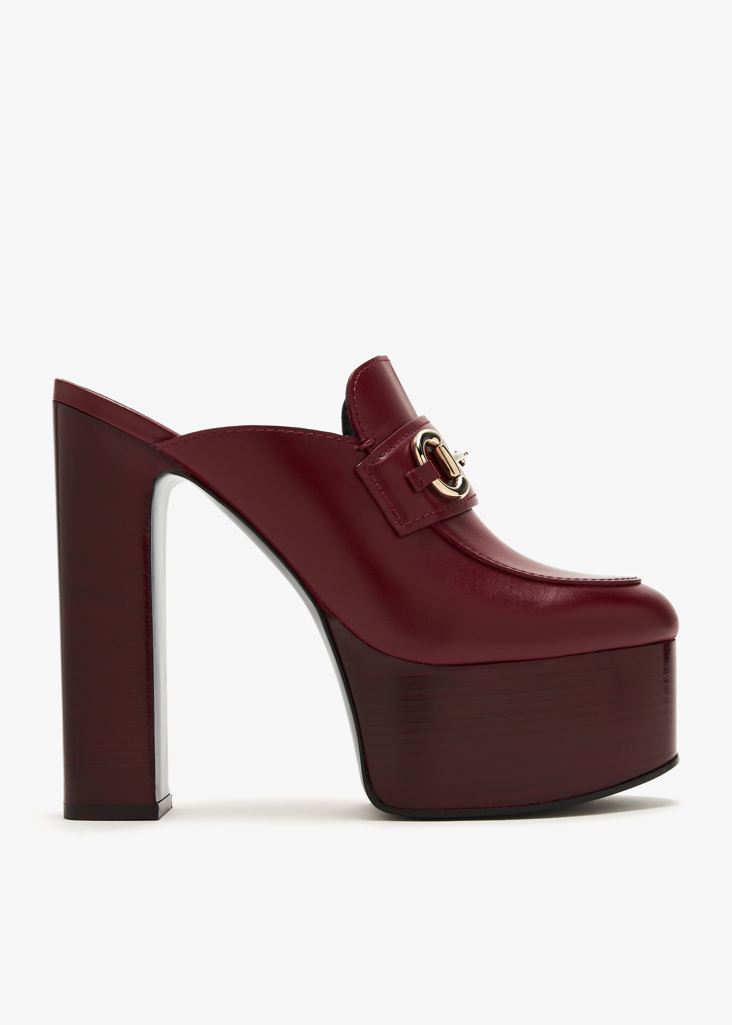 Horsebit platform mules, Burgundy
Horsebit platform mules, Burgundy