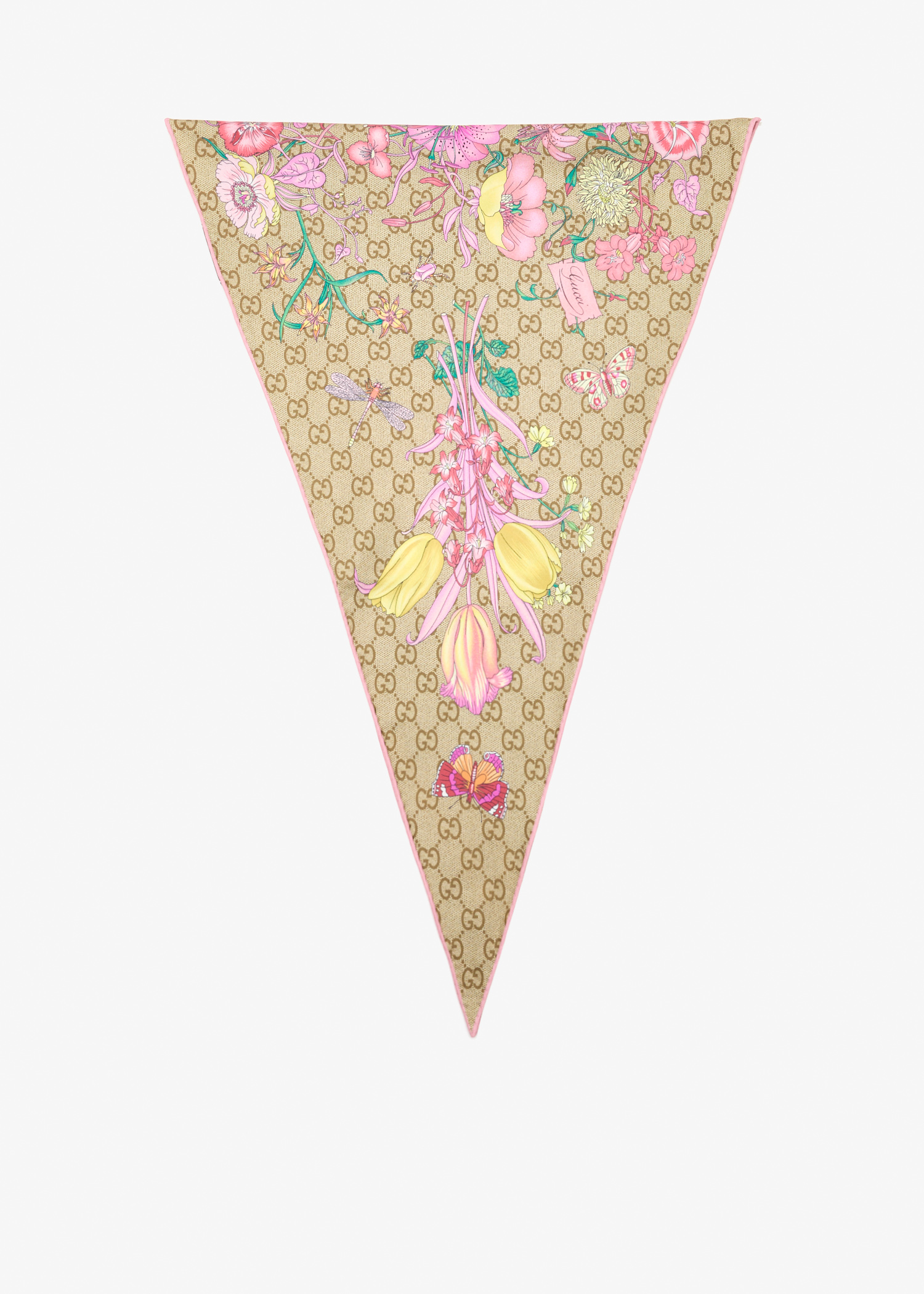 GG silk twill diamond scarf, Printed
GG silk twill diamond scarf, Printed