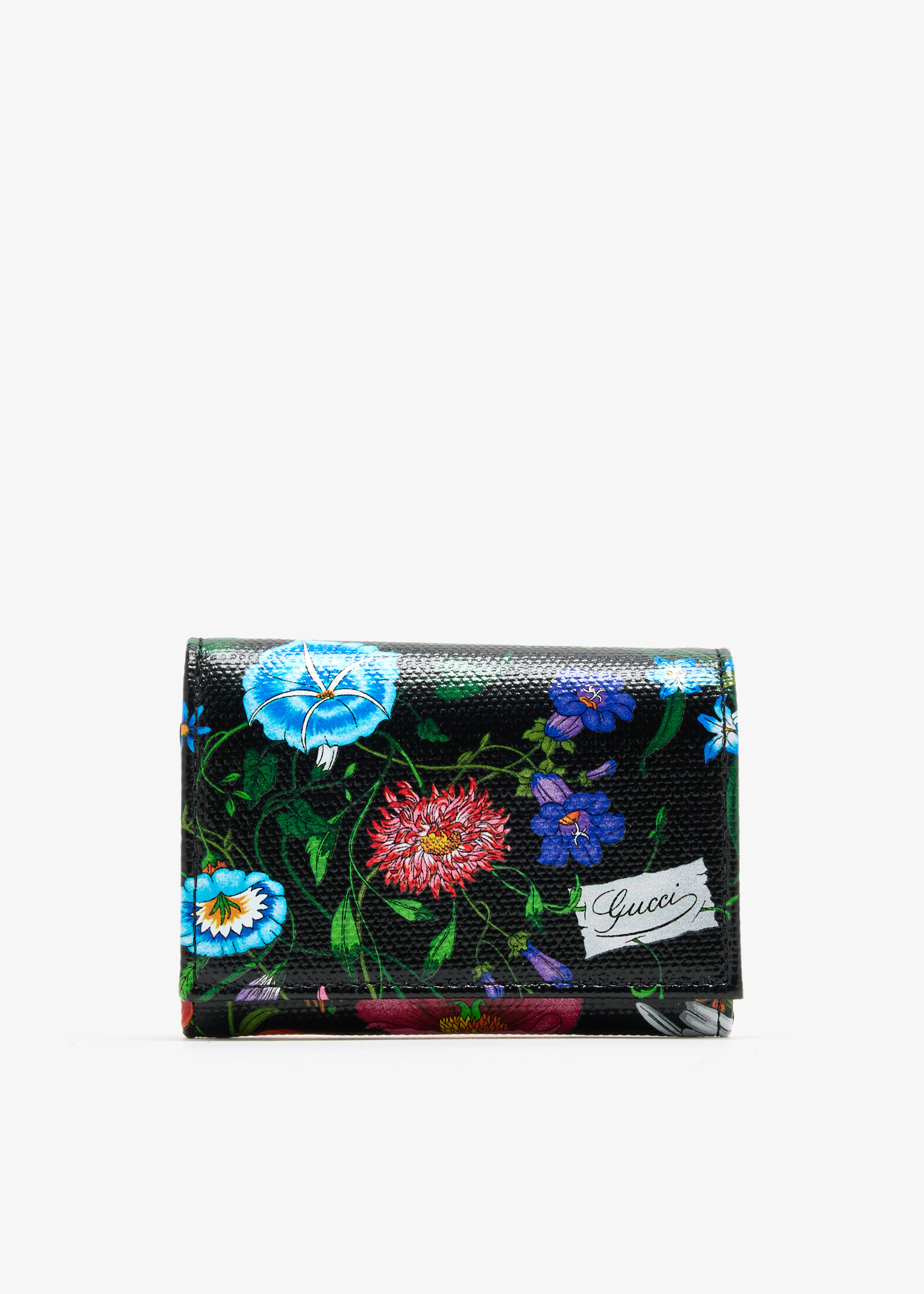 Flora motif card case, Black
Flora motif card case, Black