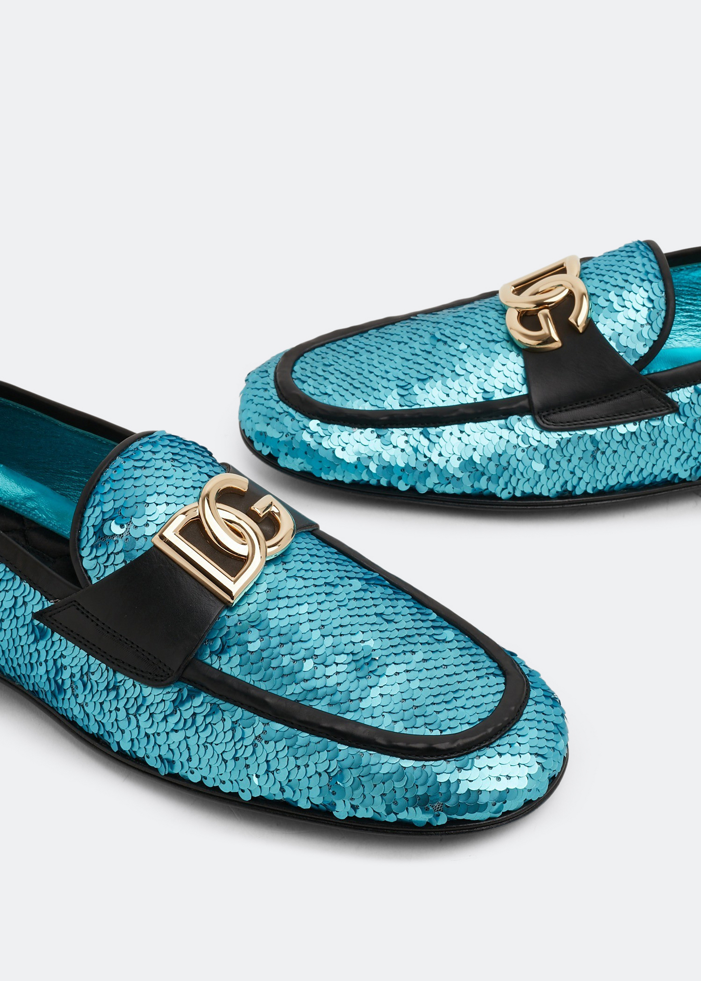 Sequined slippers, Blue