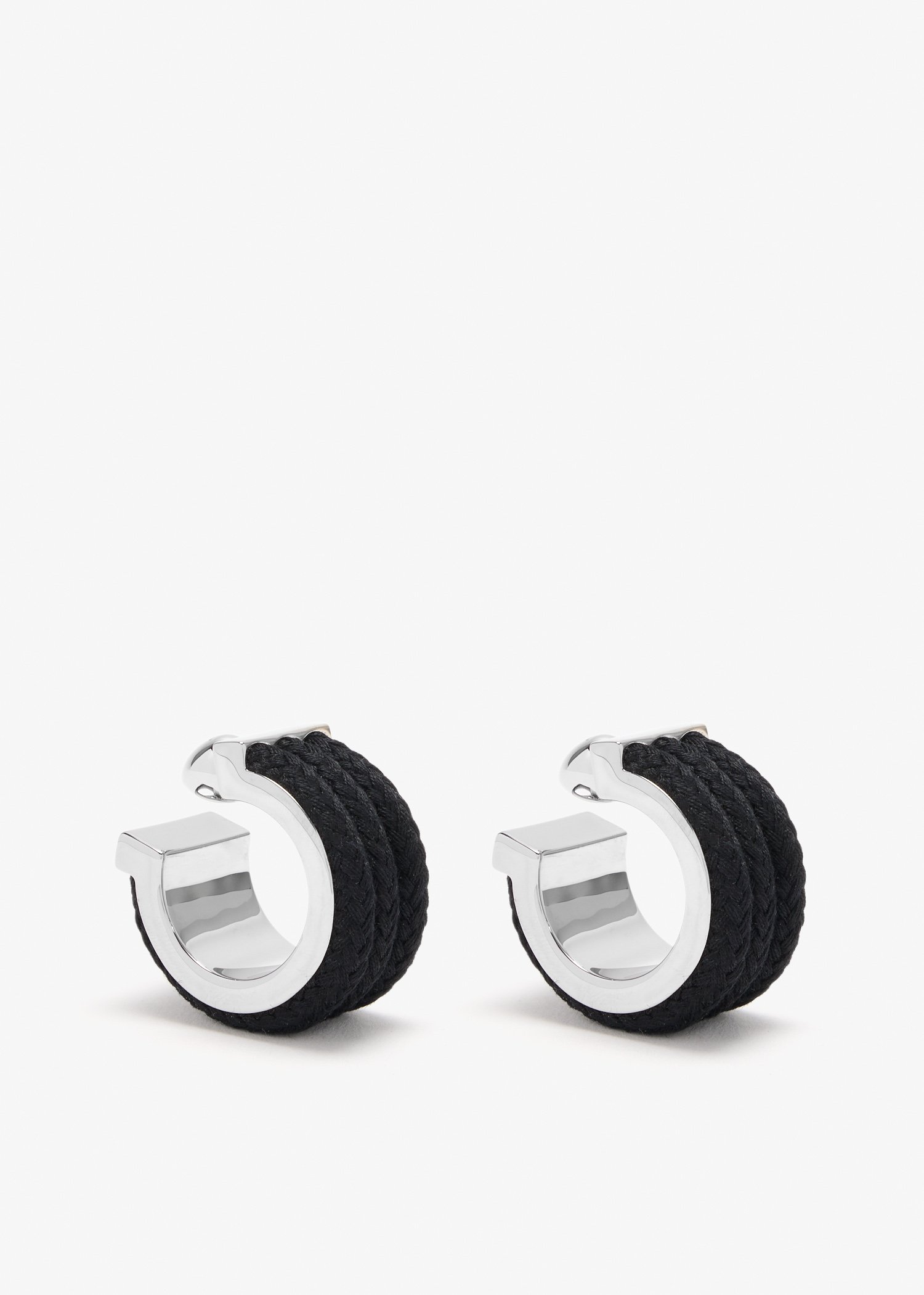 Cotton Cord wide hoops, Black
Cotton Cord wide hoops, Black