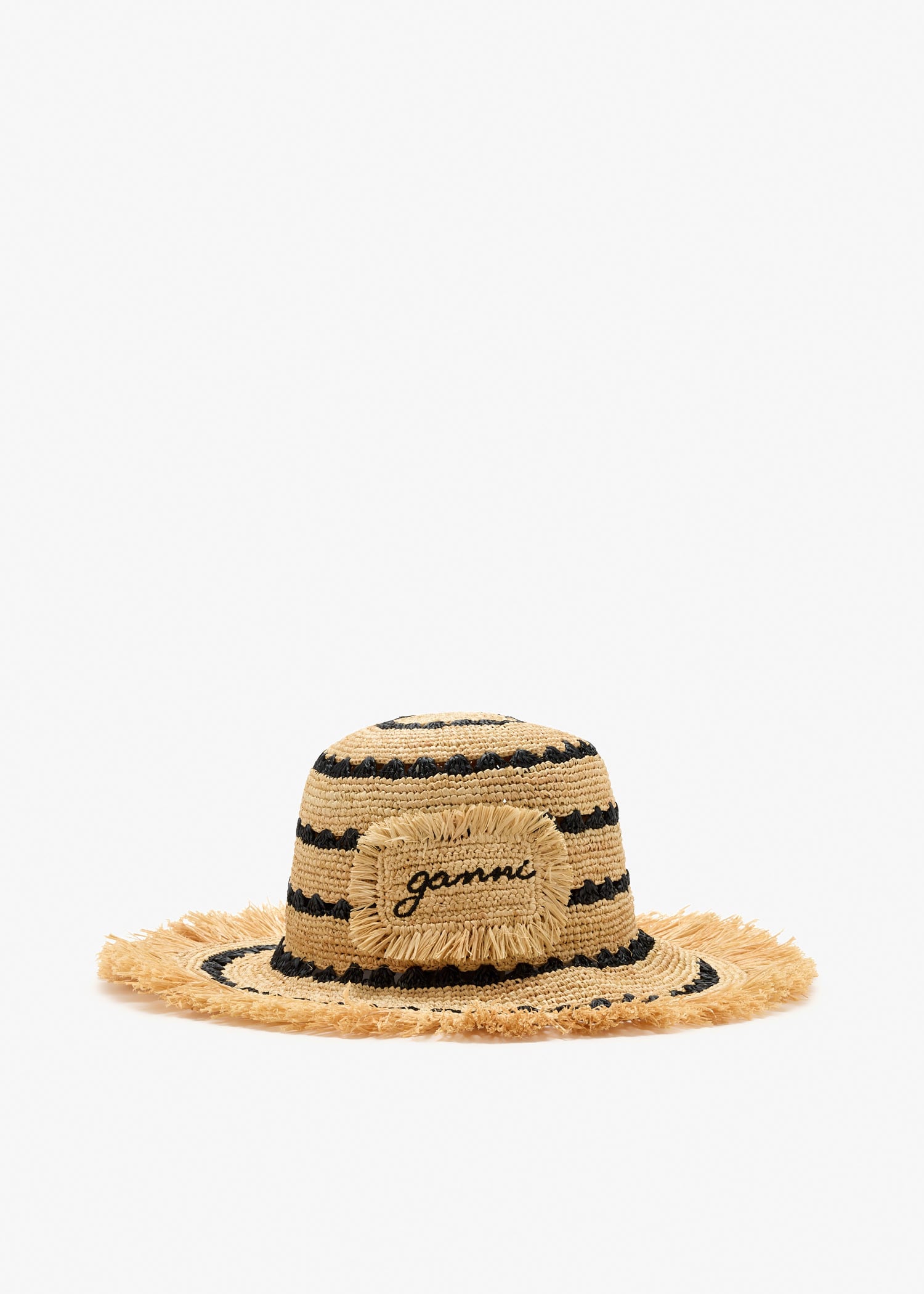 Striped raffia bucket hat, Beige
Striped raffia bucket hat, Beige