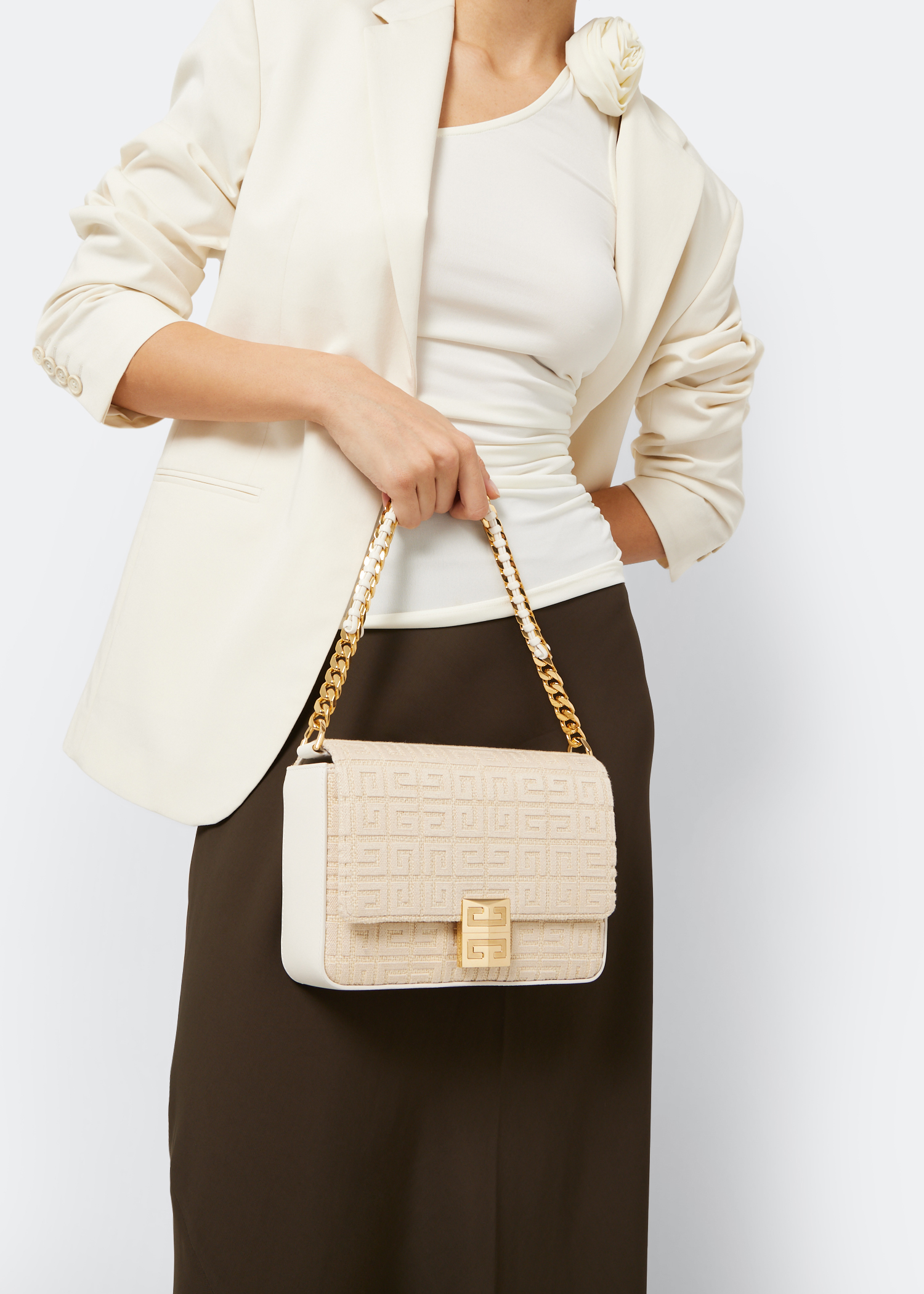 4G medium chain bag, Beige