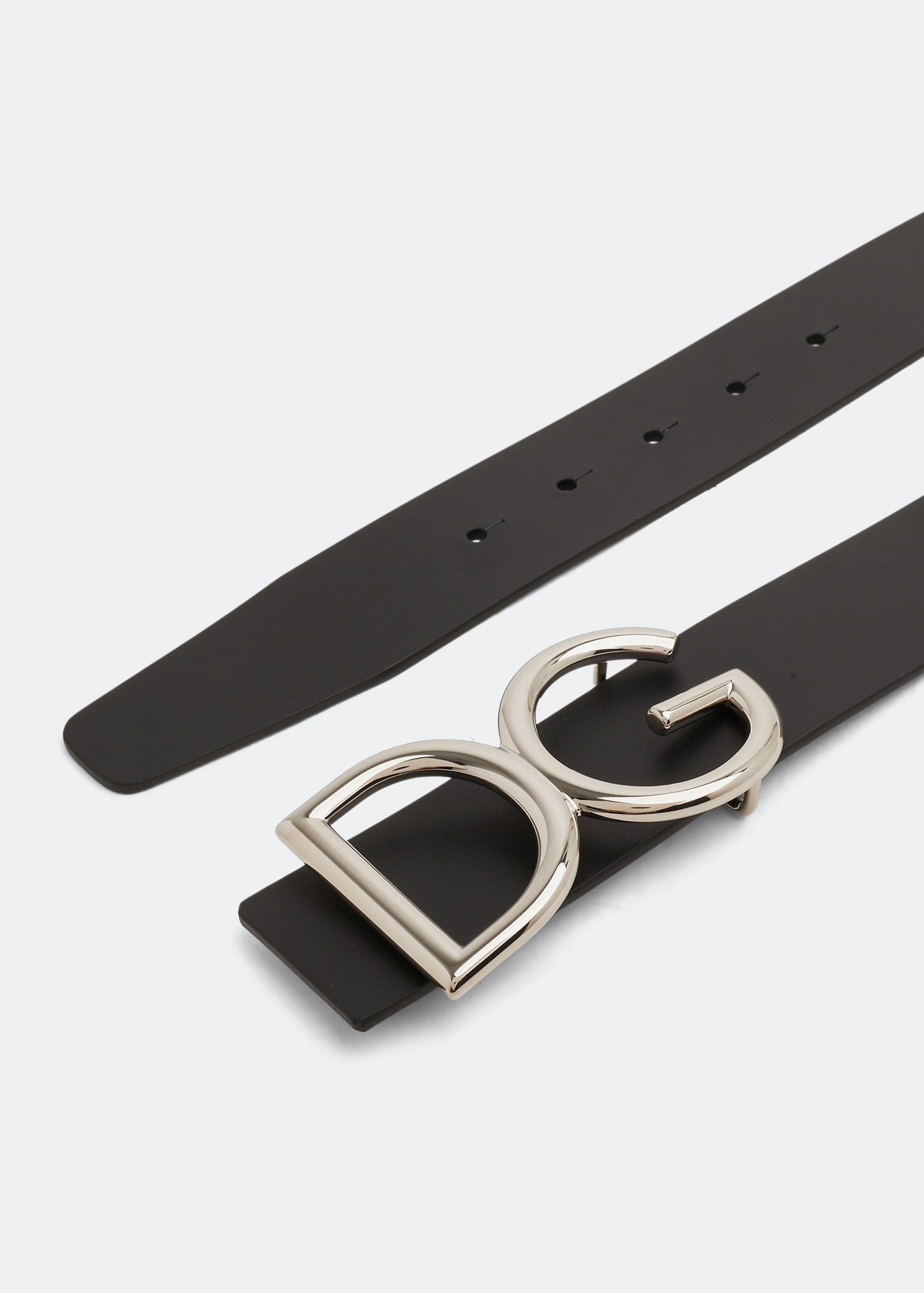 DG logo leather belt, Black