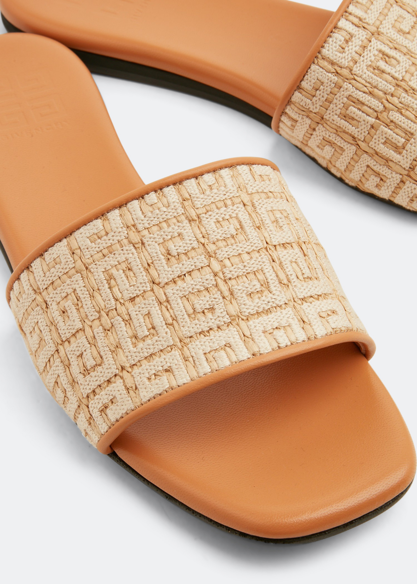 4G raffia sandals, Beige