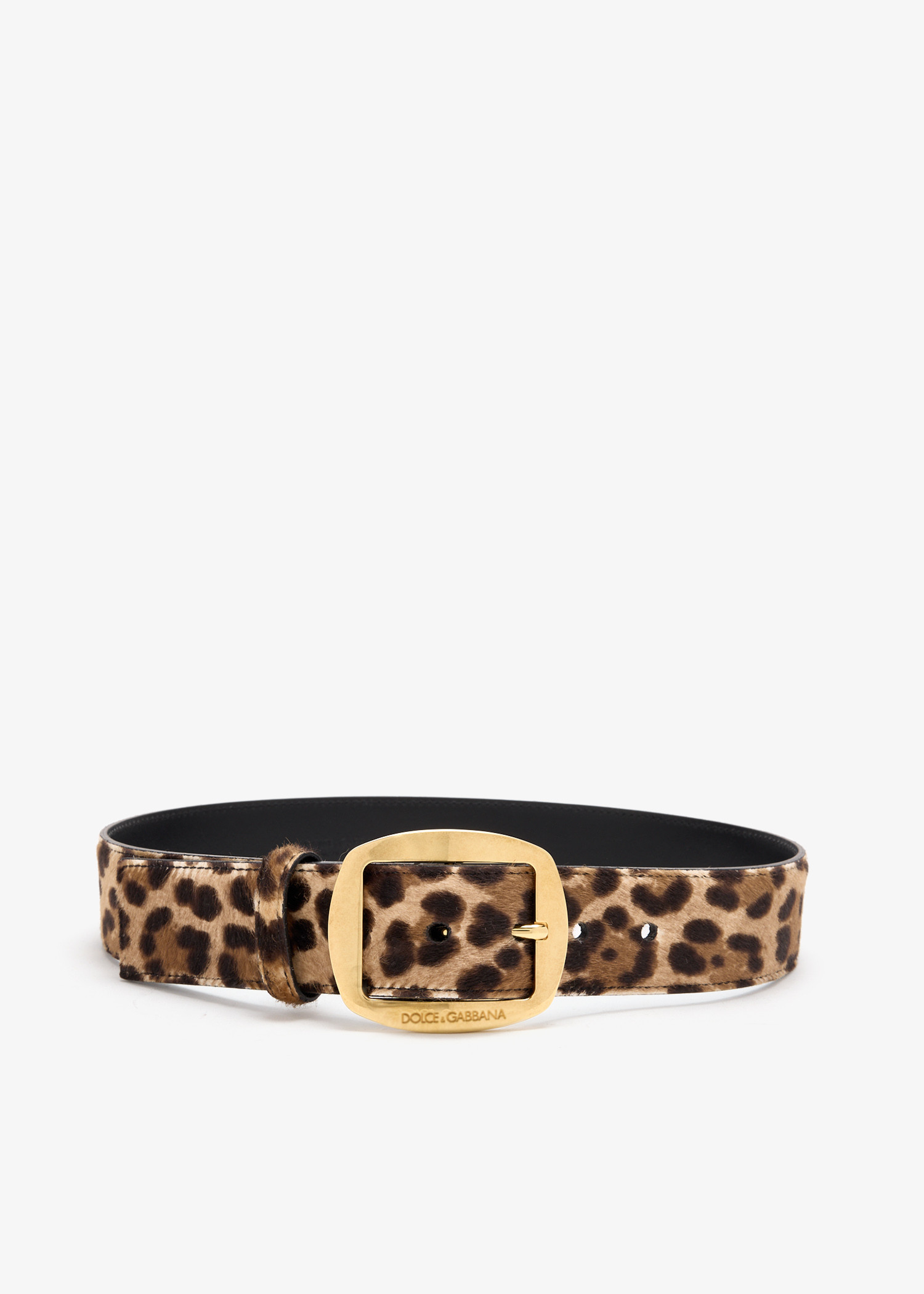 Leopard-print calf hair belt, Animal printed
Leopard-print calf hair belt, Animal printed