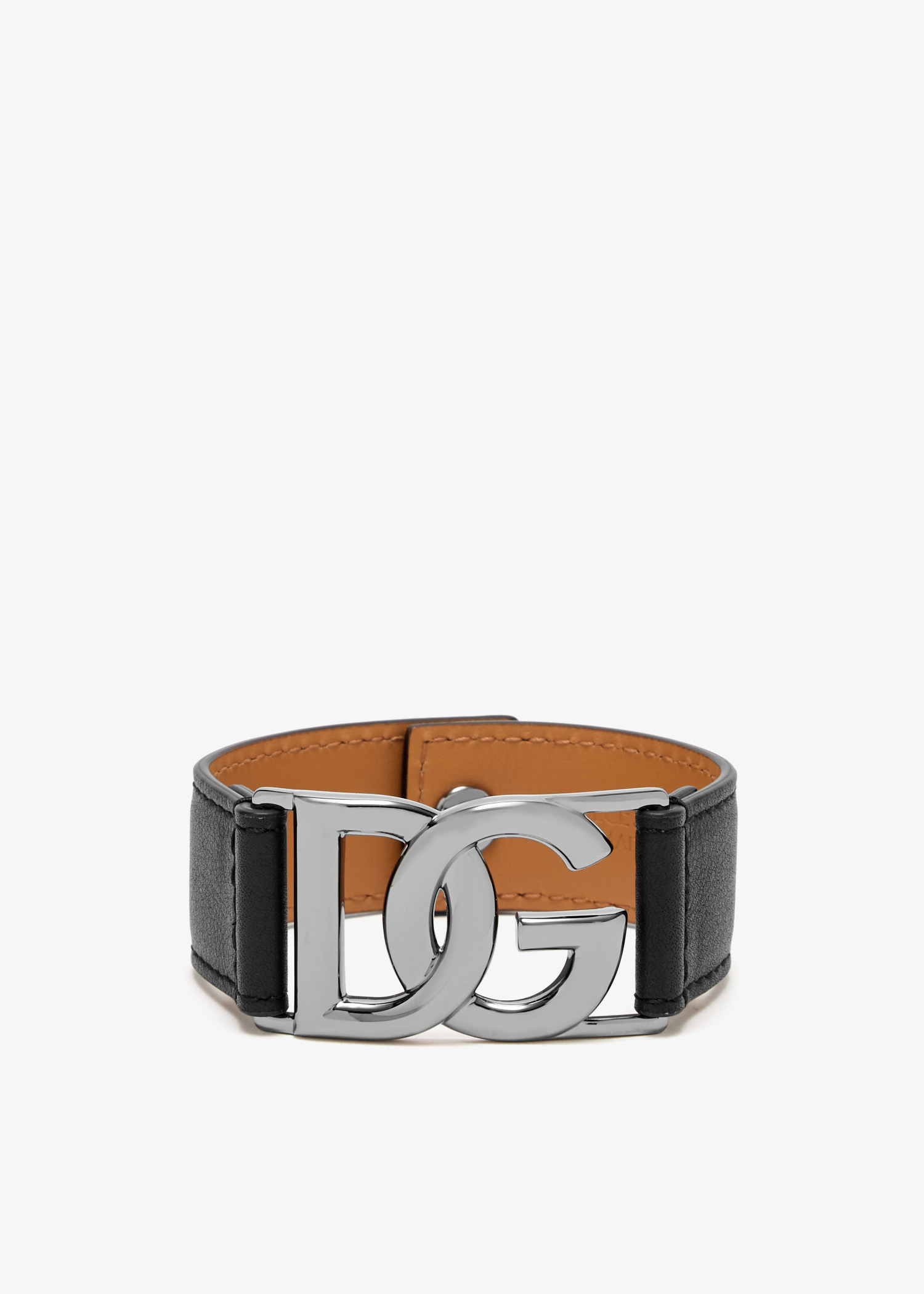 DG calfskin leather bracelet, Black
DG calfskin leather bracelet, Black
