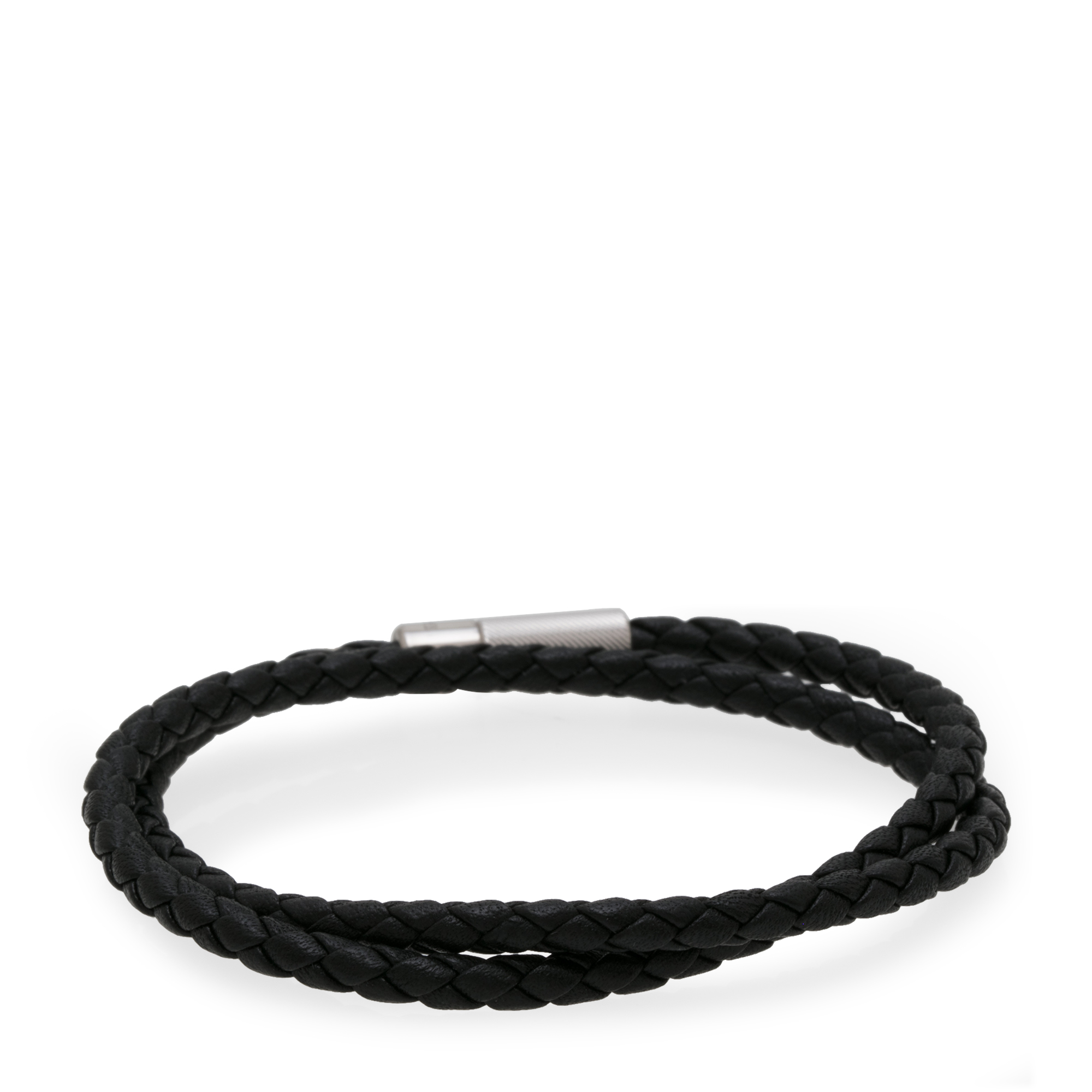 Braided leather bracelet, Multi-coloured