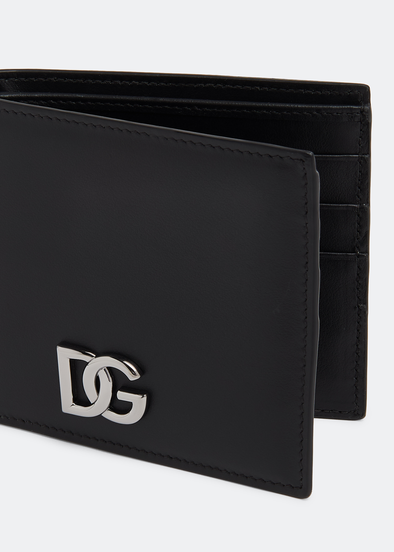 Leather bi-fold wallet, Black