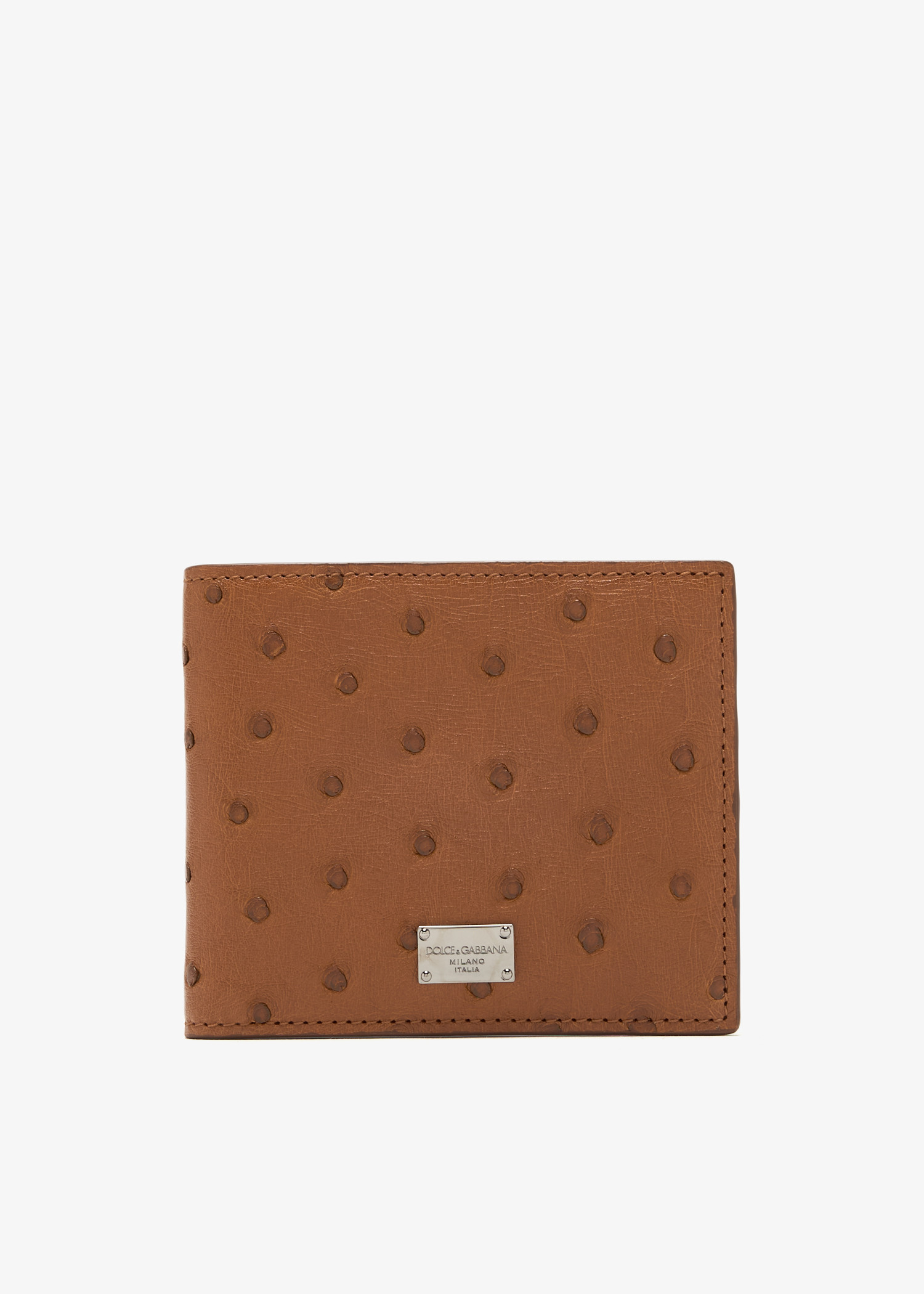 Ostrich leather bifold wallet, Brown
Ostrich leather bifold wallet, Brown