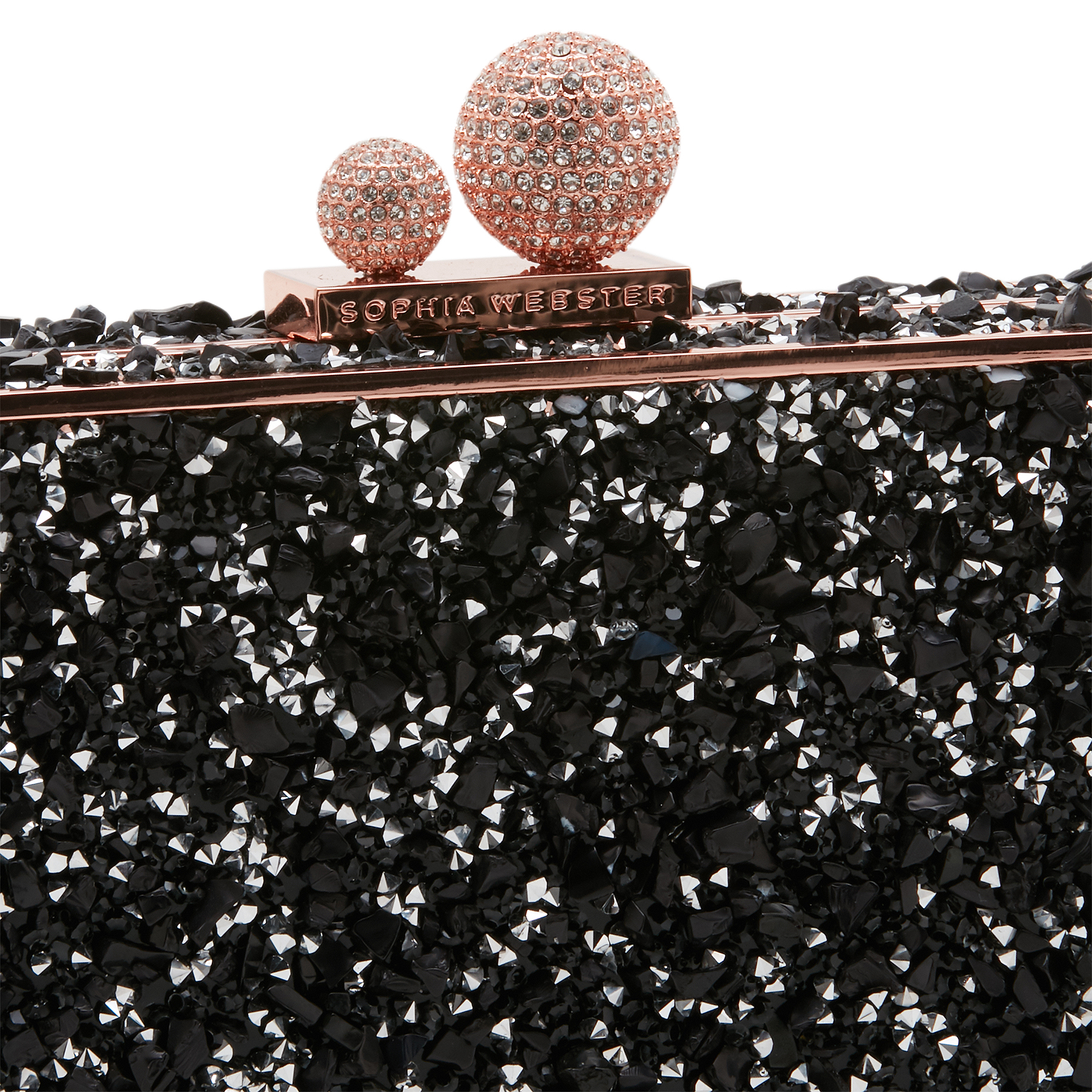 Clara Crystal box bag, Black