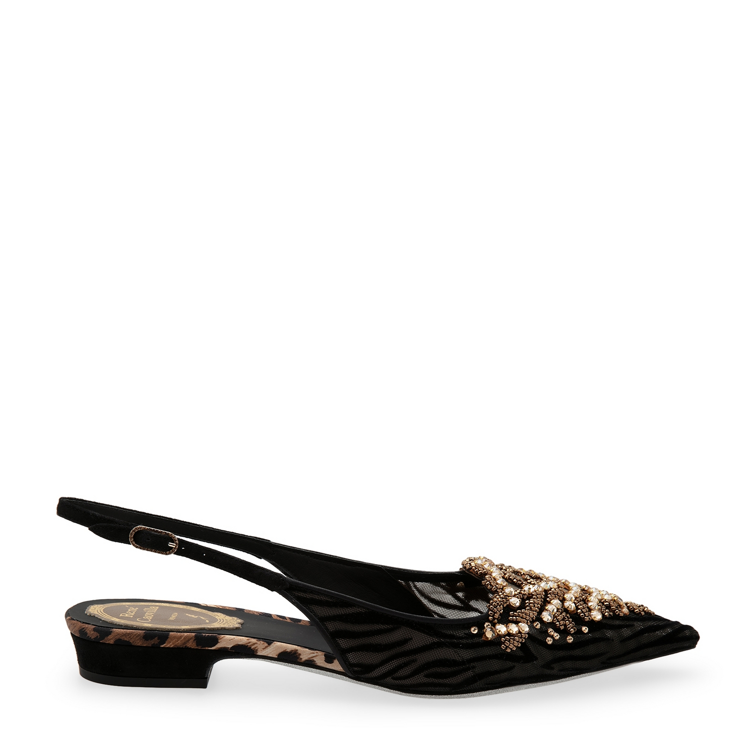 Crystal-embellished flats, Black 
Crystal-embellished flats, Black