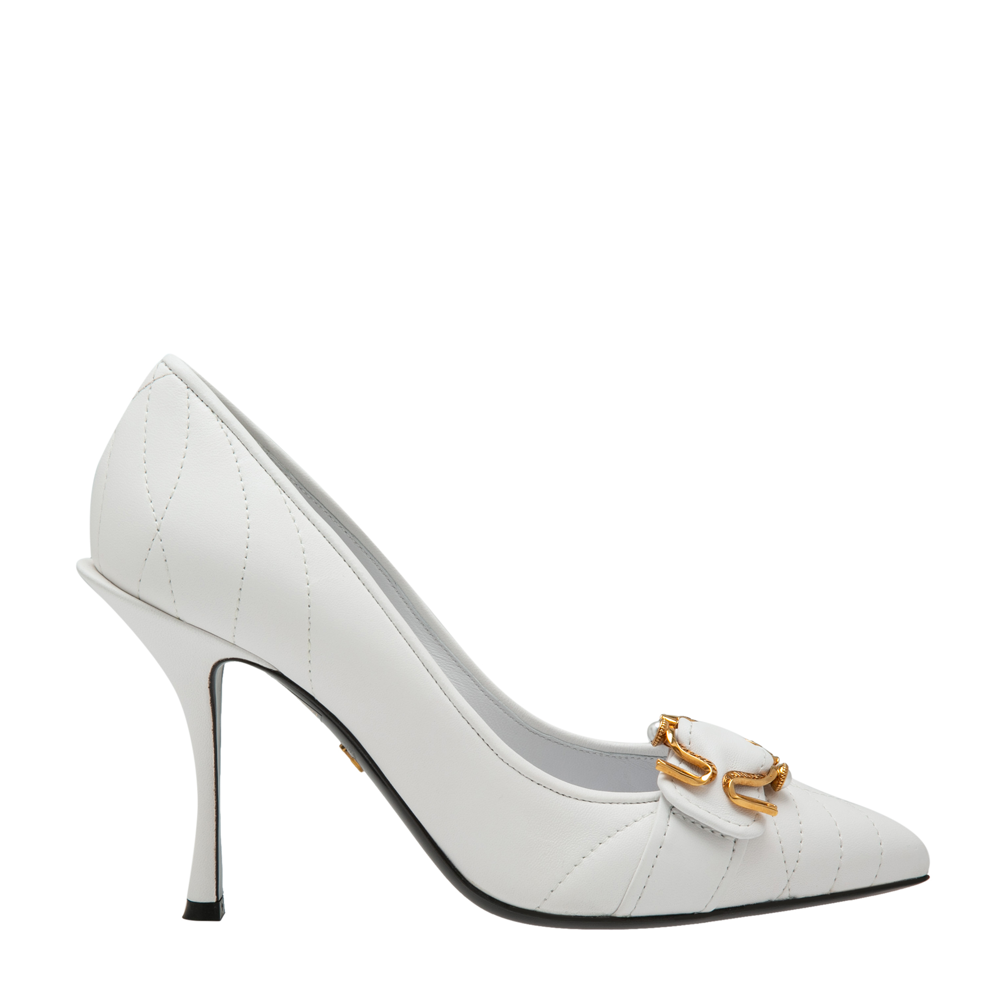 Leather pumps, White