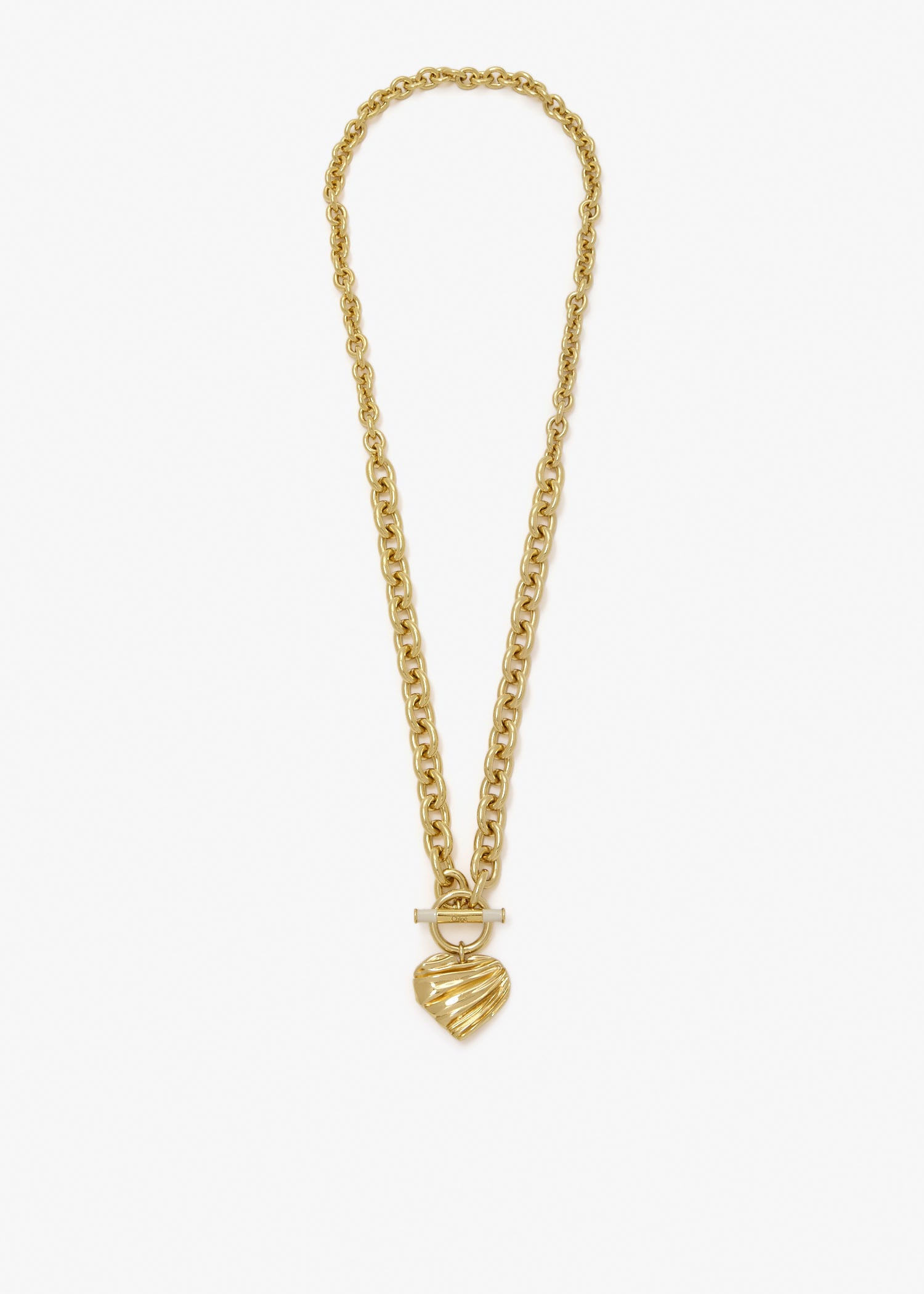 Pleated heart necklace, Gold
Pleated heart necklace, Gold