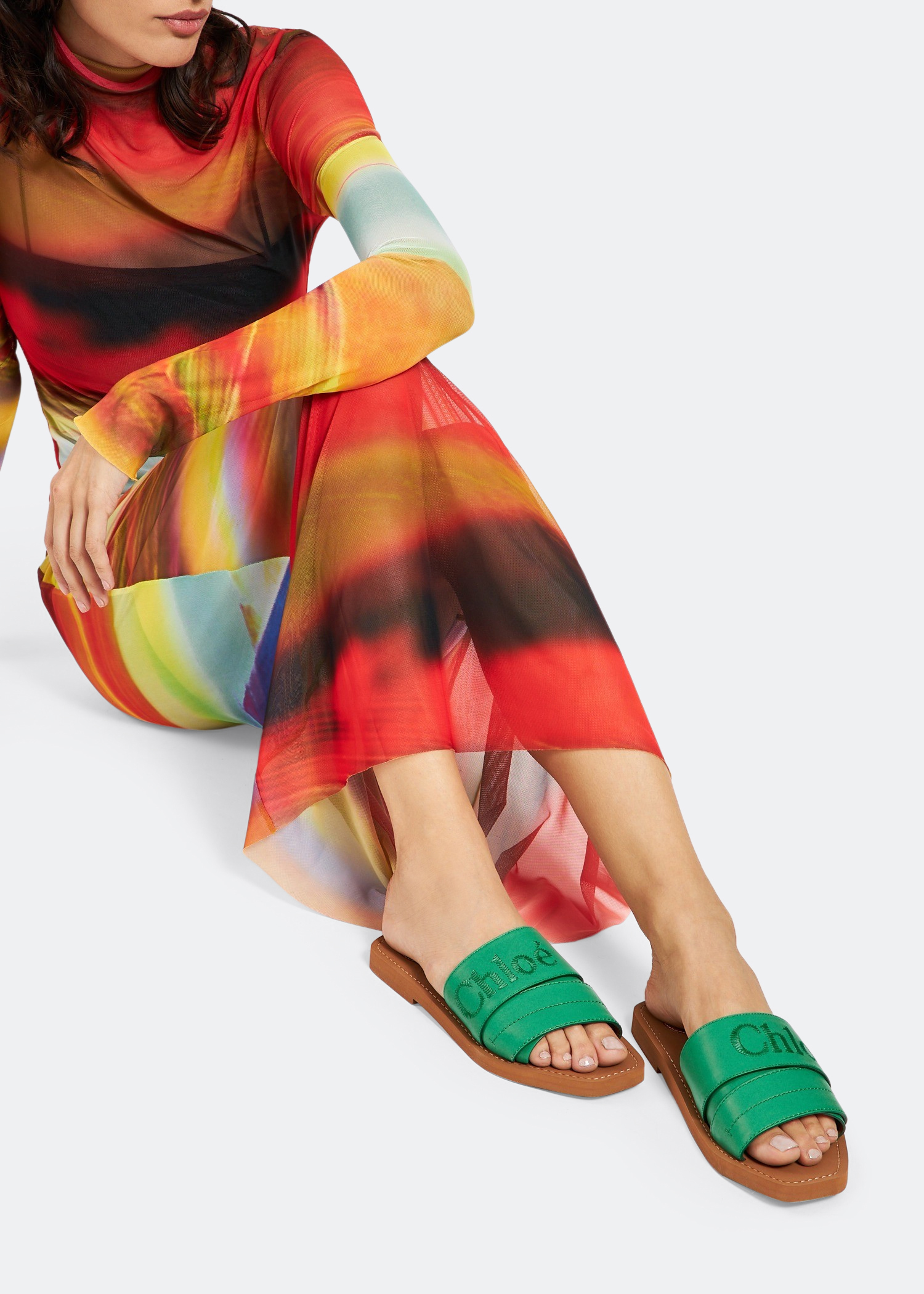 x Level Shoes Woody flat sandals, Green