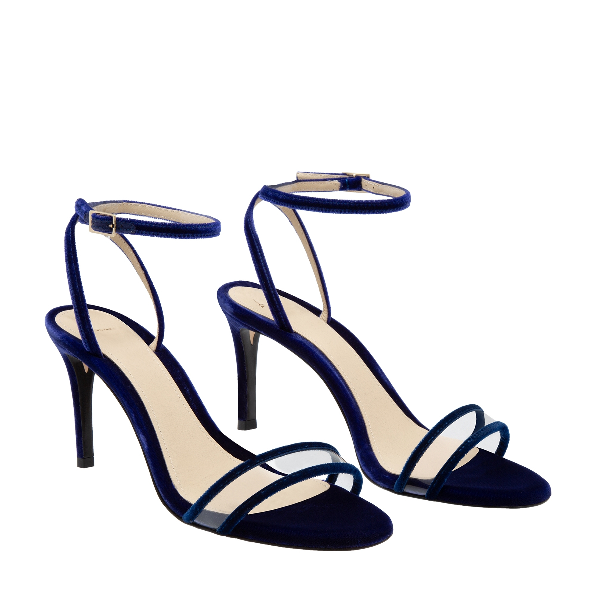 Chease velvet sandals, Blue