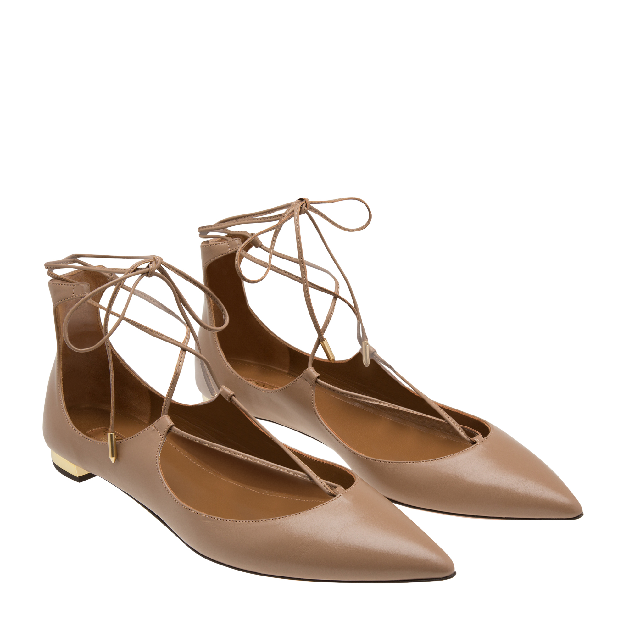 Christy leather flats, Beige