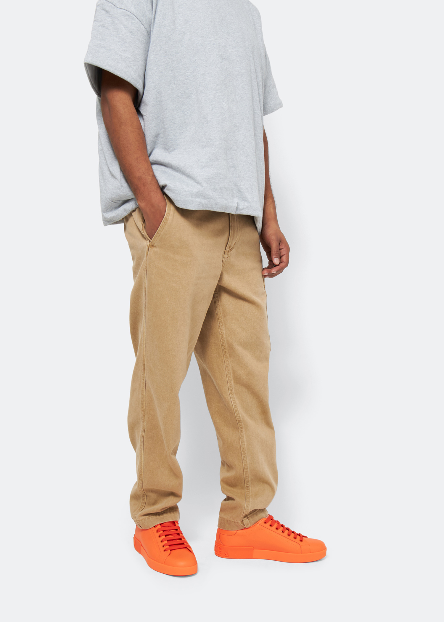 Portofino calfskin sneakers, Orange