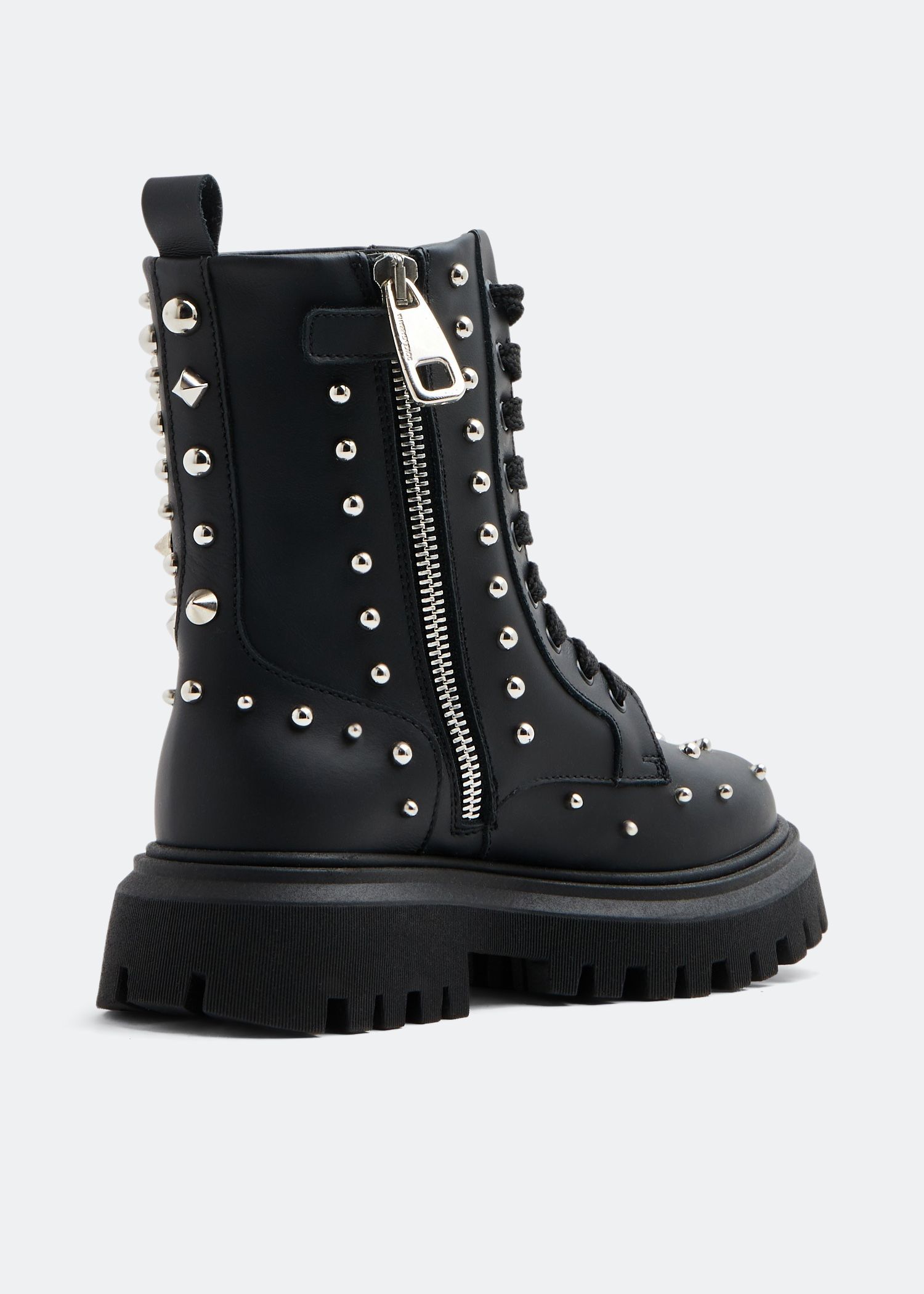 Studded combat boots, Black