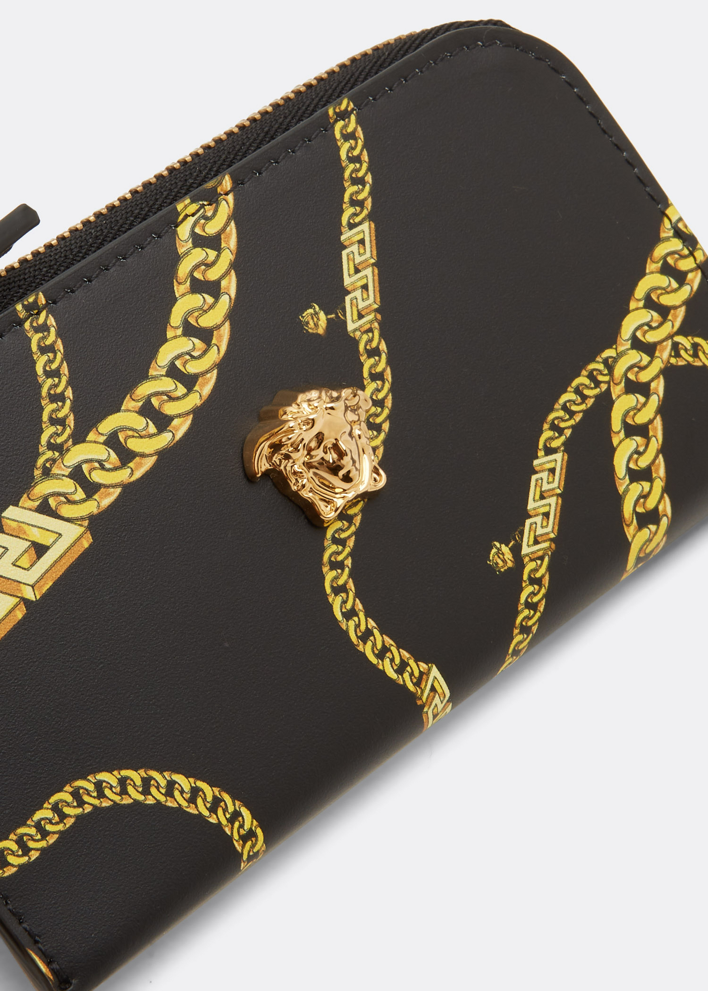Chain print card case, Black