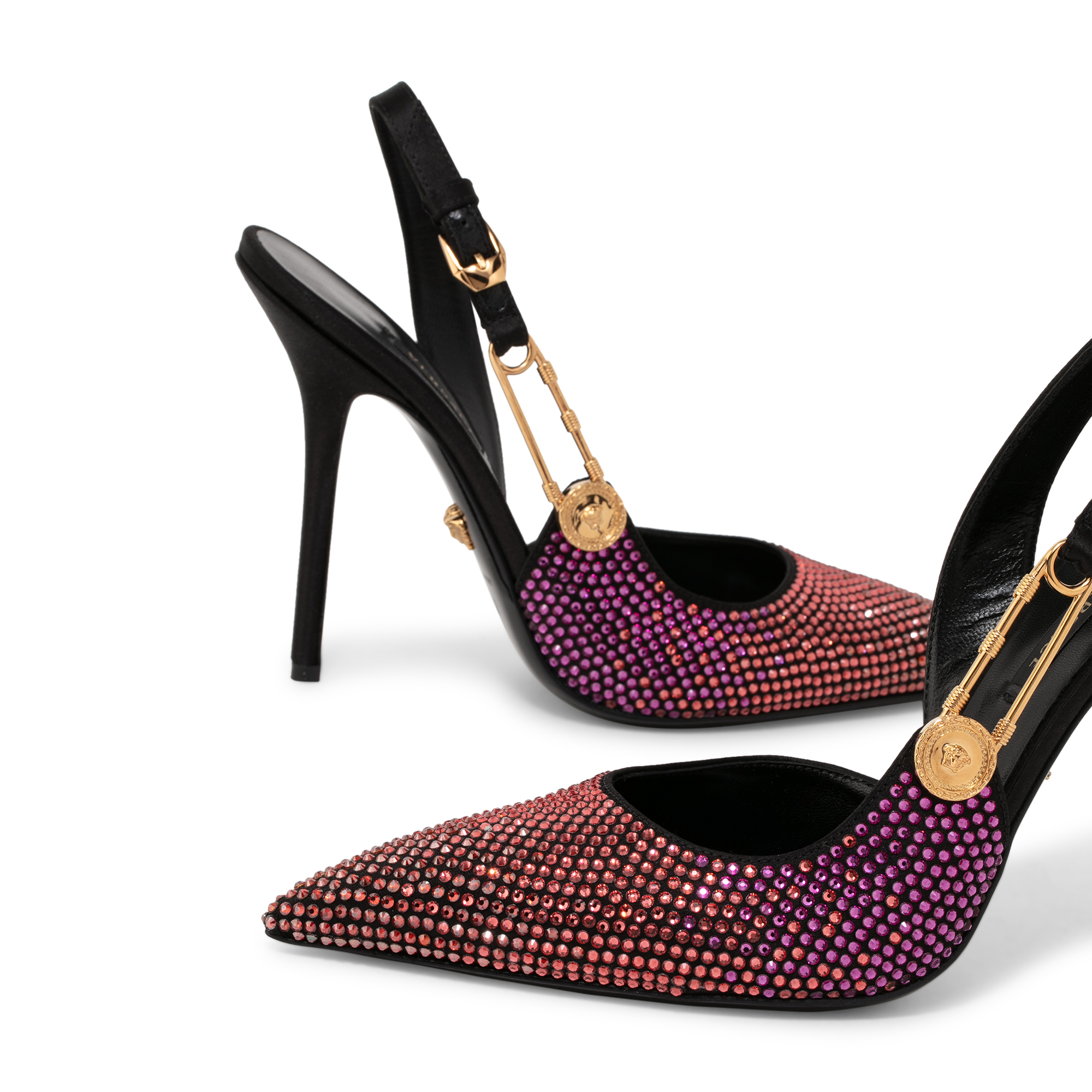 Safety-Pin slingback pumps, Black