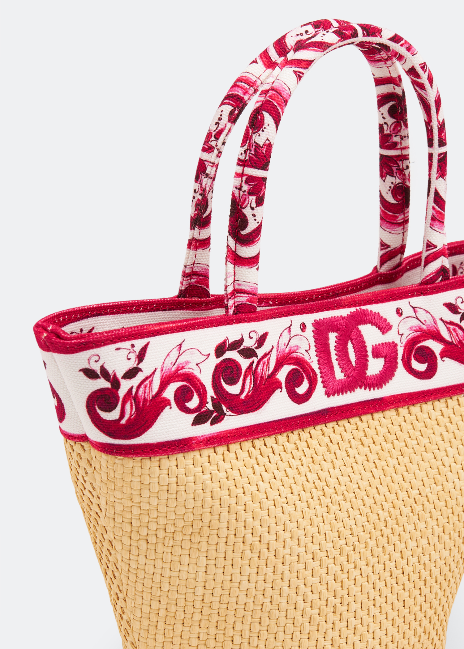 DG straw handbag, Beige