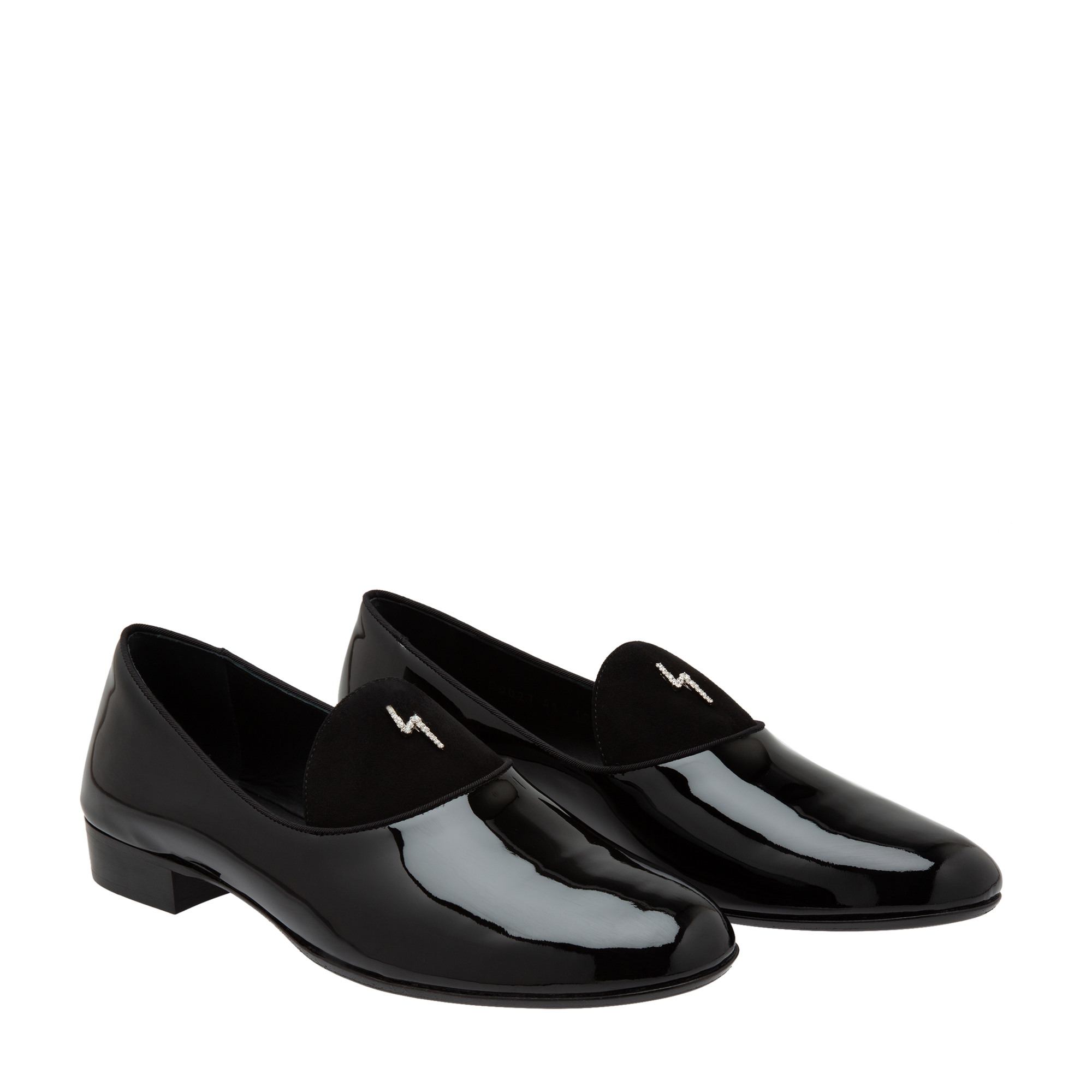 Patent leather loafers, Black