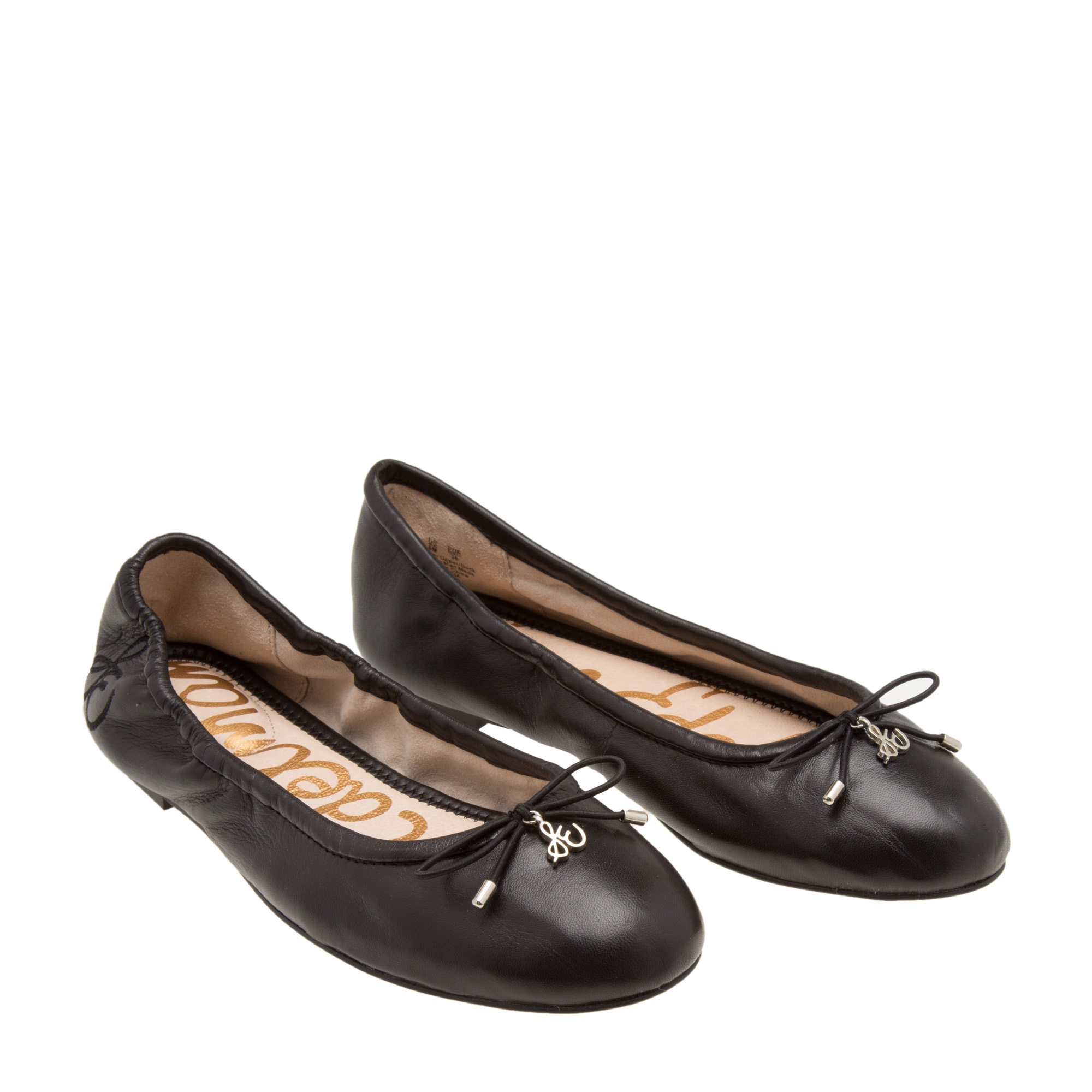 Felicia leather ballerinas, Black