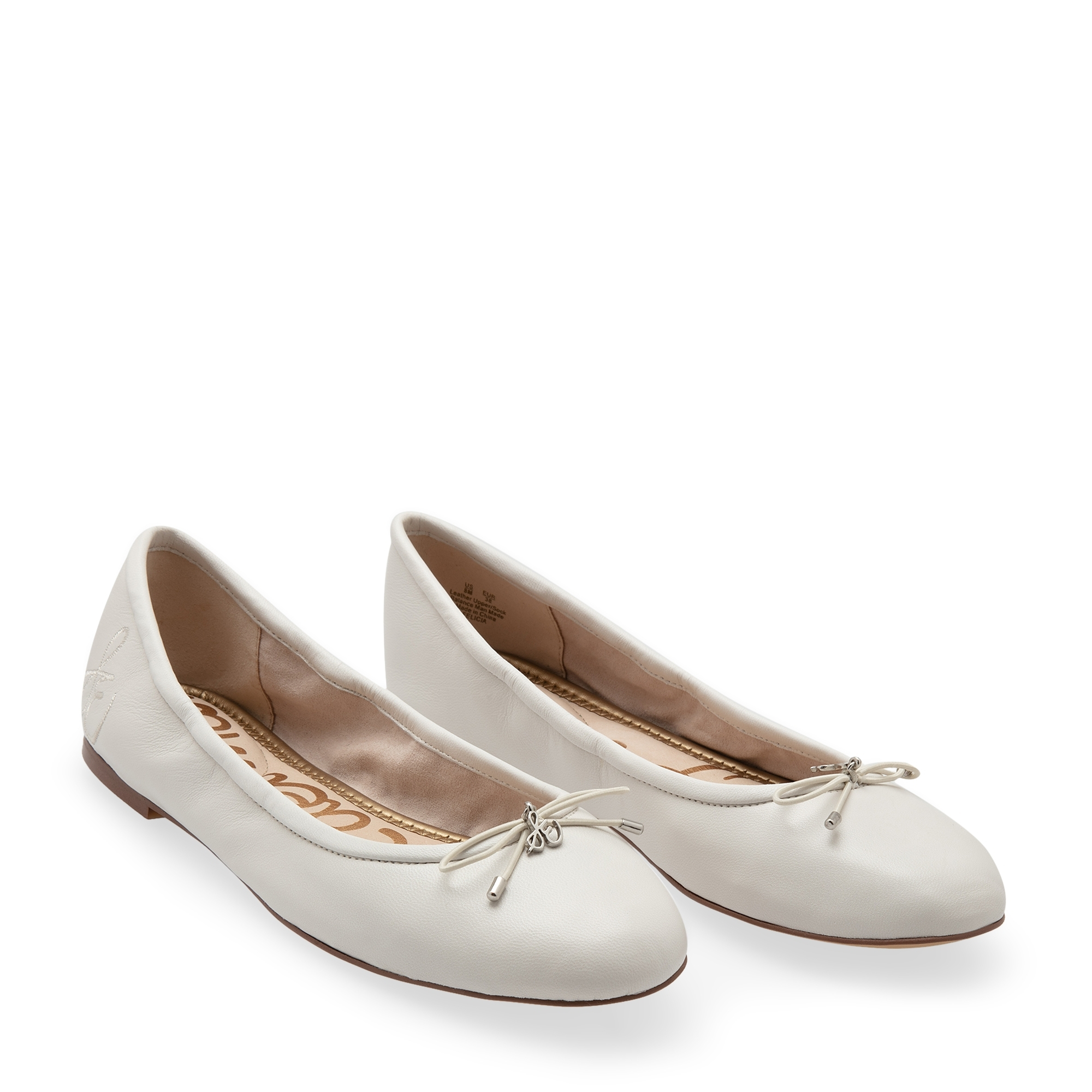 Felicia leather ballerinas, White