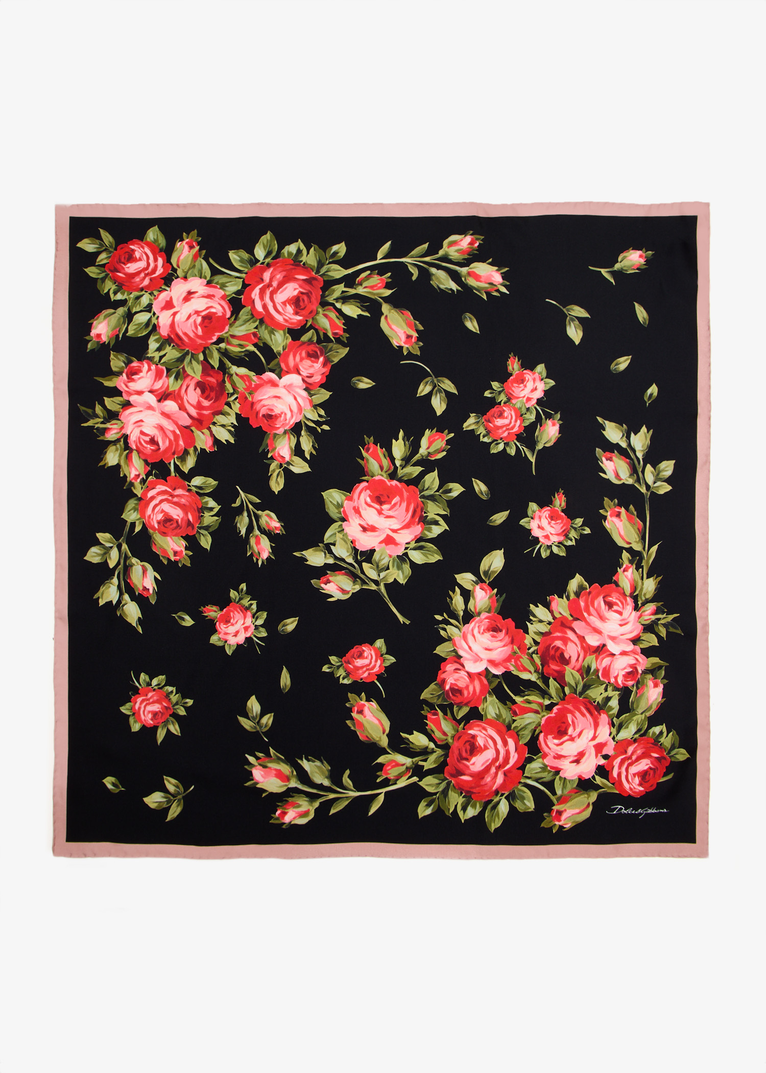 Rose bouquet-print silk twill scarf, Printed
Rose bouquet-print silk twill scarf, Printed