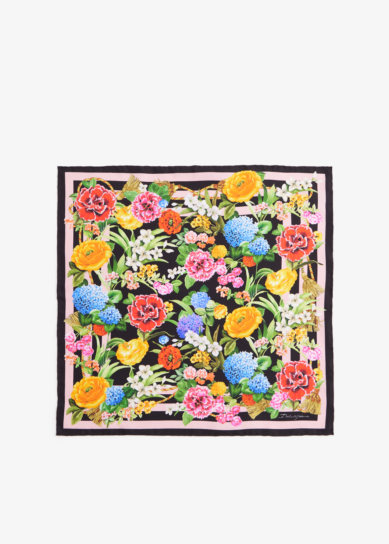 Floral-print silk twill foulard, Printed
Floral-print silk twill foulard, Printed