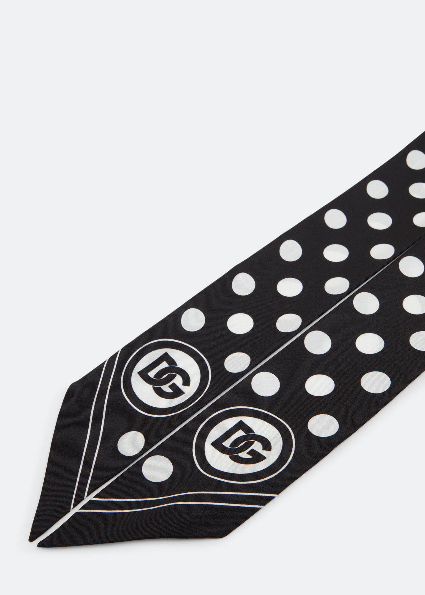 Polka-dot print and DG logo headscarf, Black