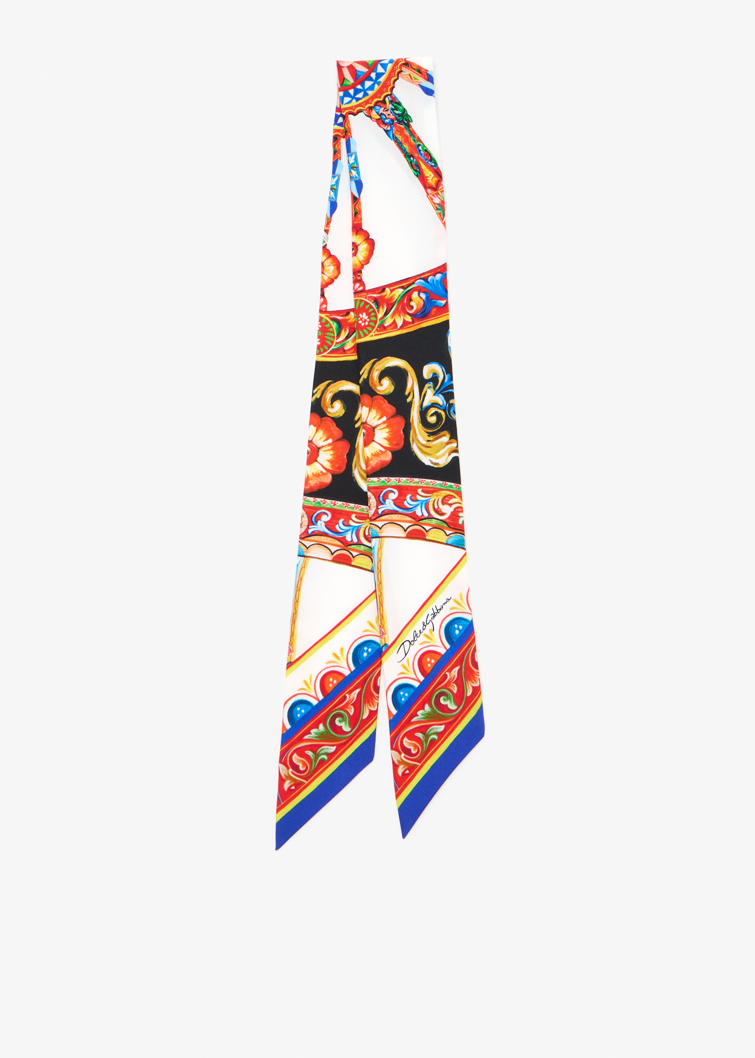 Carretto-print silk twill bandeau, Multicolored
Carretto-print silk twill bandeau, Multicolored