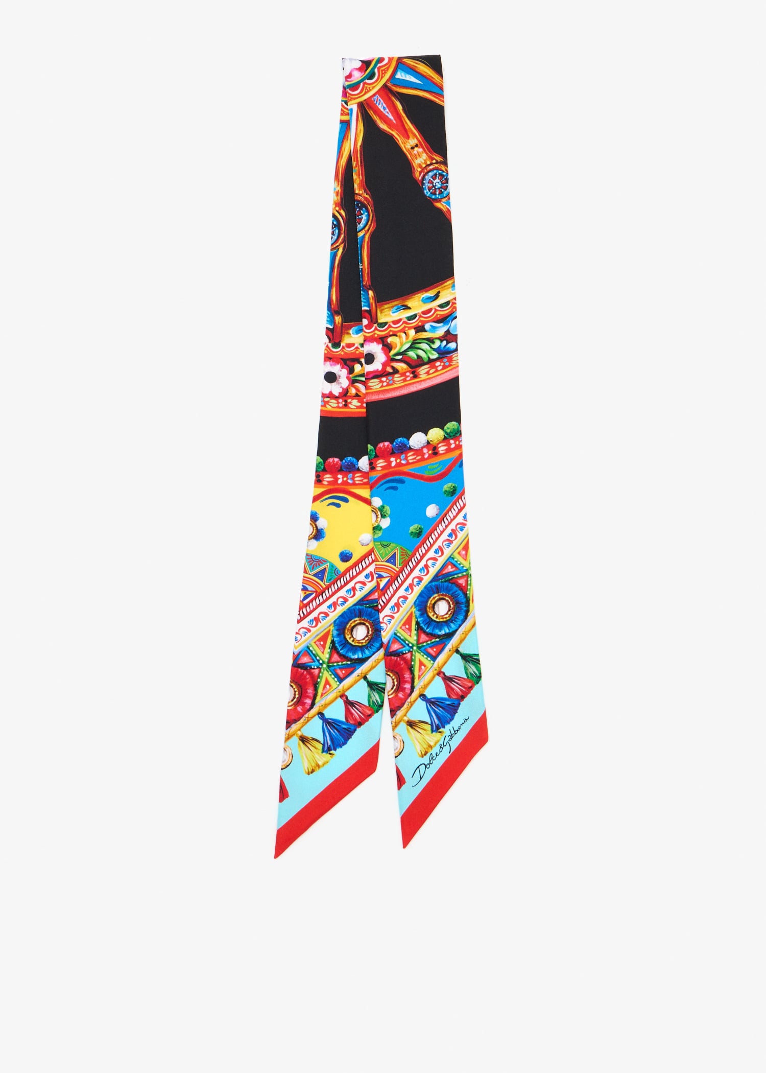 Carretto-print silk twill bandeau, Multicolored
Carretto-print silk twill bandeau, Multicolored