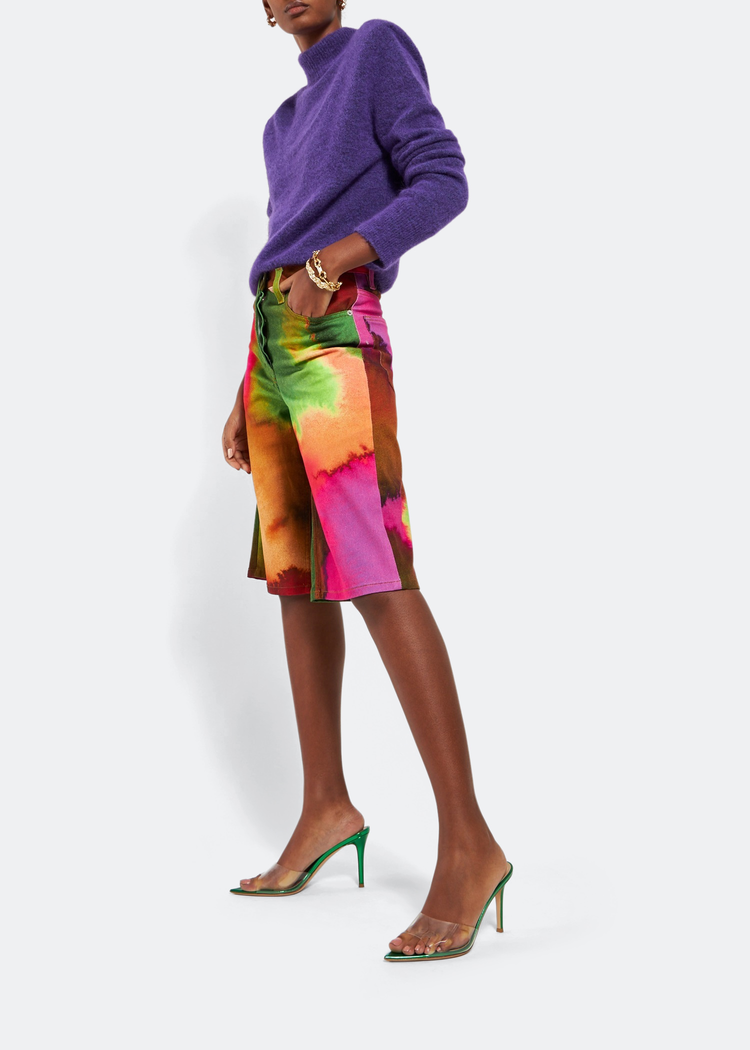 x Level Shoes Elle mules, Green