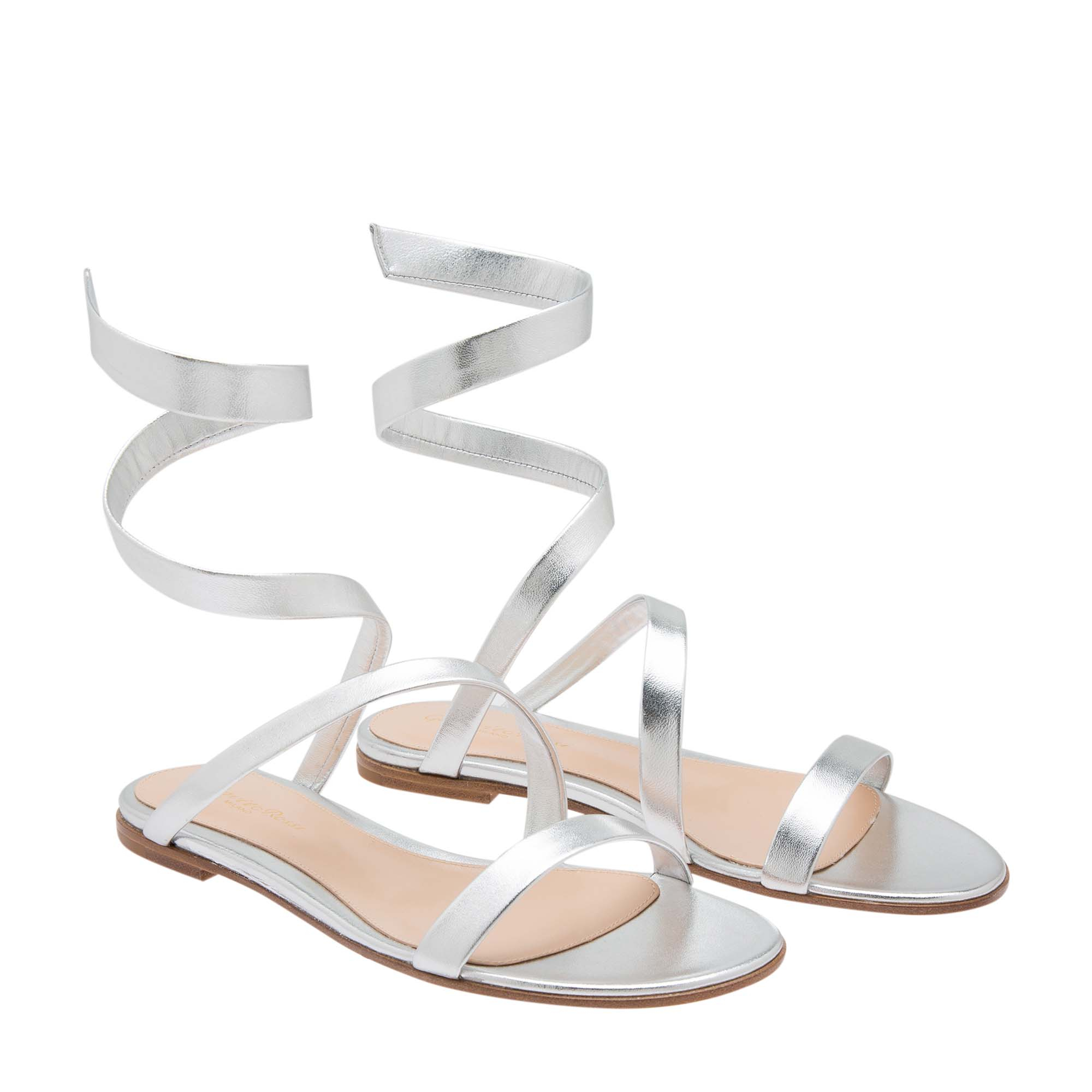 Opera leather sandals, Silver
