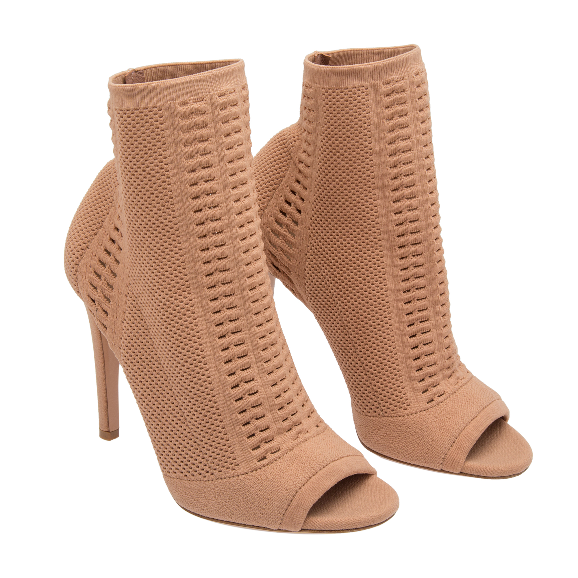 Vires peep-toe boots, Beige