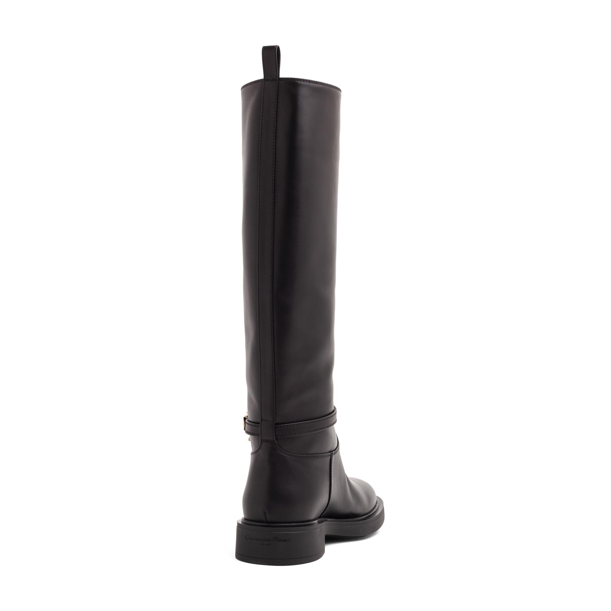 Ribbon Cavalier boots, Black