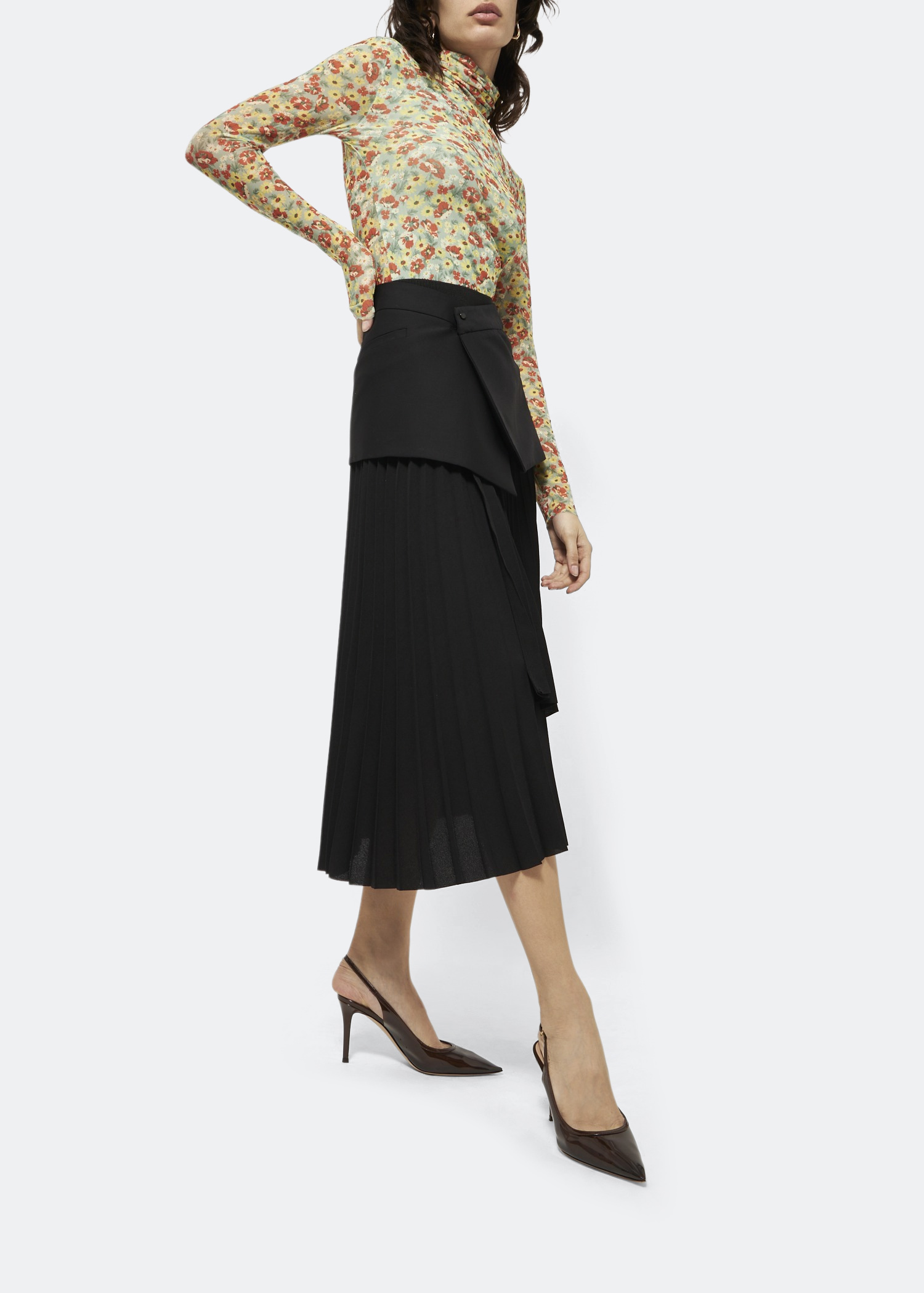Plexi slingback pumps, Brown