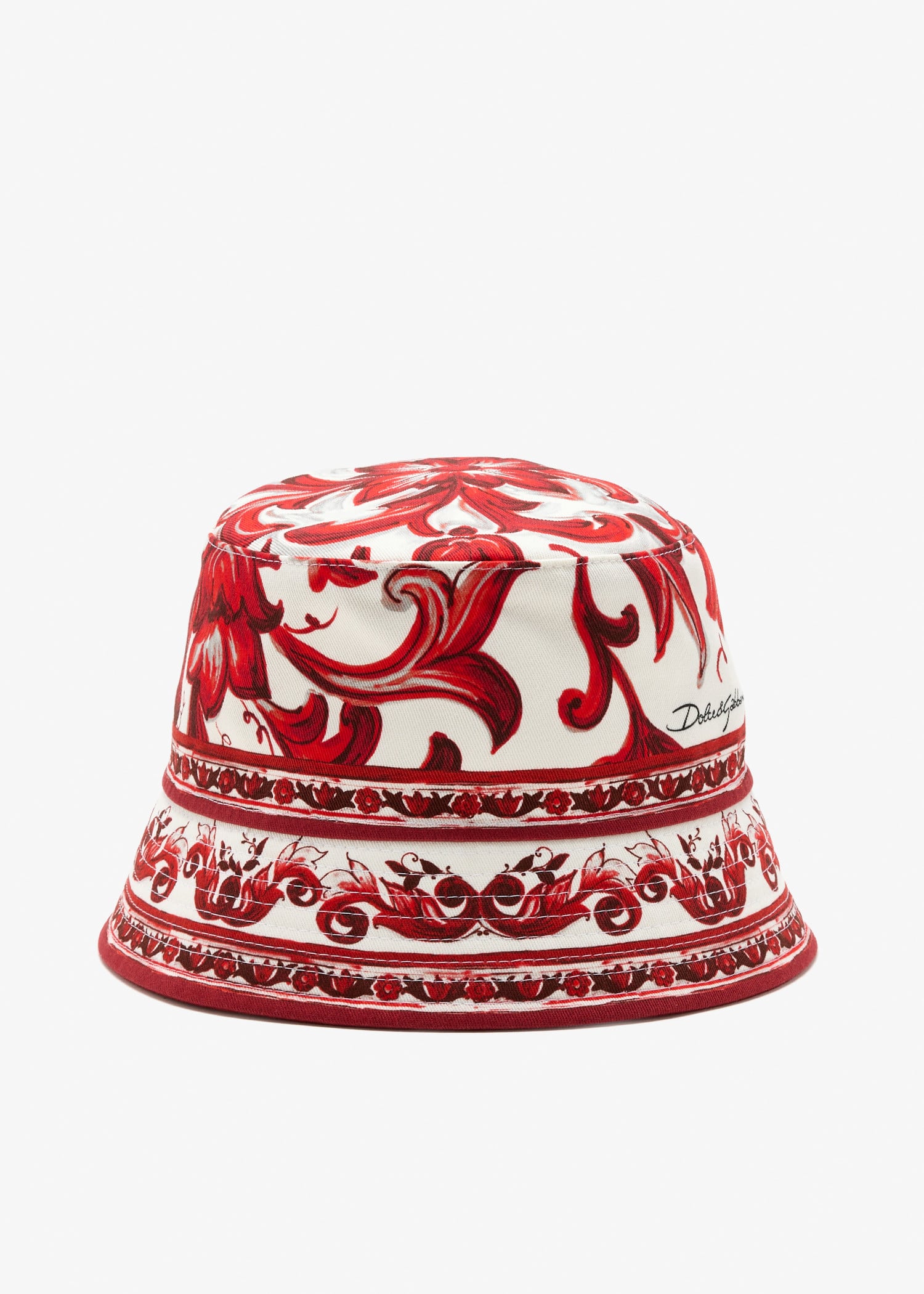 Majolica-print drill bucket hat, Orange
Majolica-print drill bucket hat, Orange