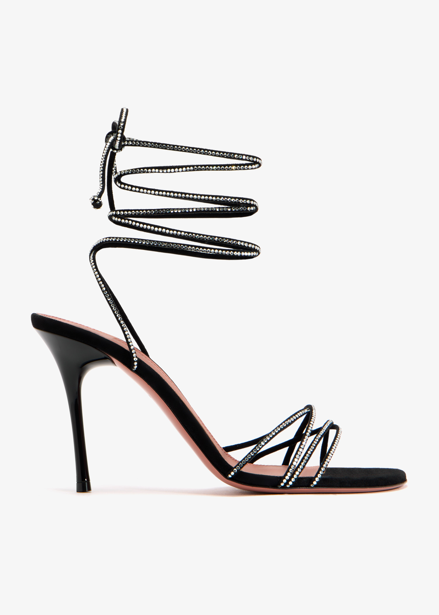 Lori crystal lace-up sandals, Black
Lori crystal lace-up sandals, Black