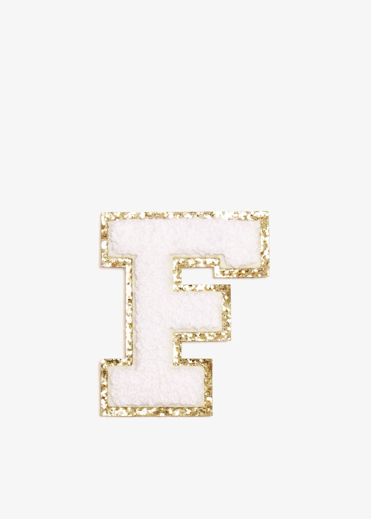 3" Chenille Sparkle Letter 'F' patch, White
3" Chenille Sparkle Letter 'F' patch, White