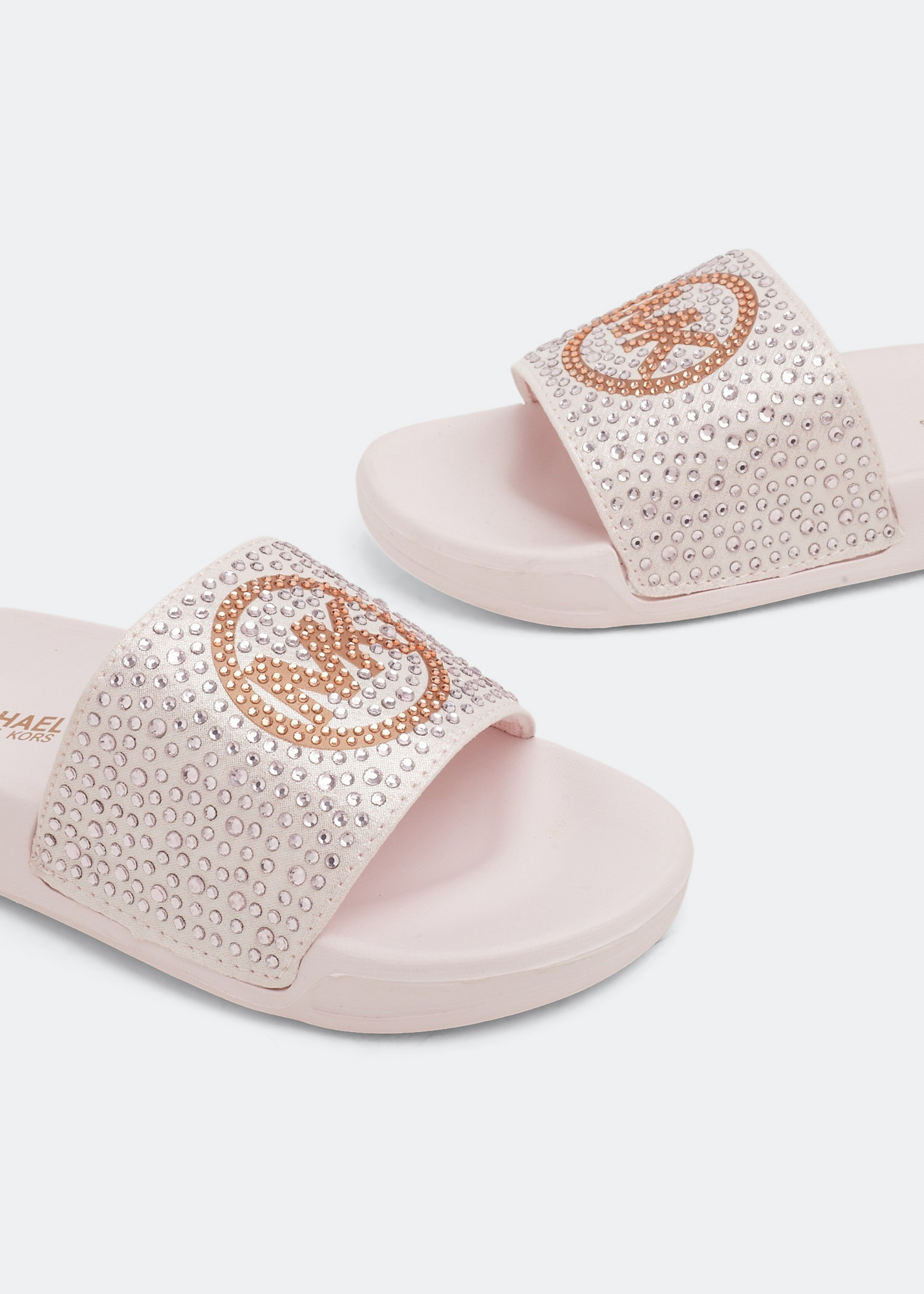 Jett Charm crystal slides, Pink