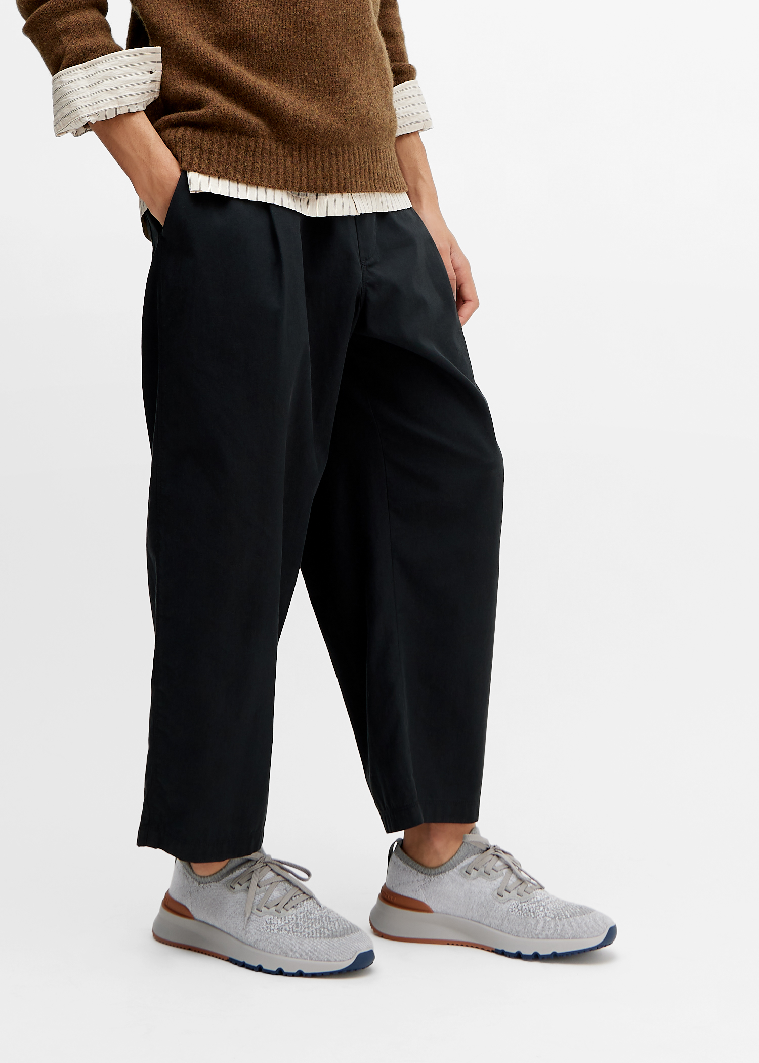 Cotton chiné knit sneakers, Grey