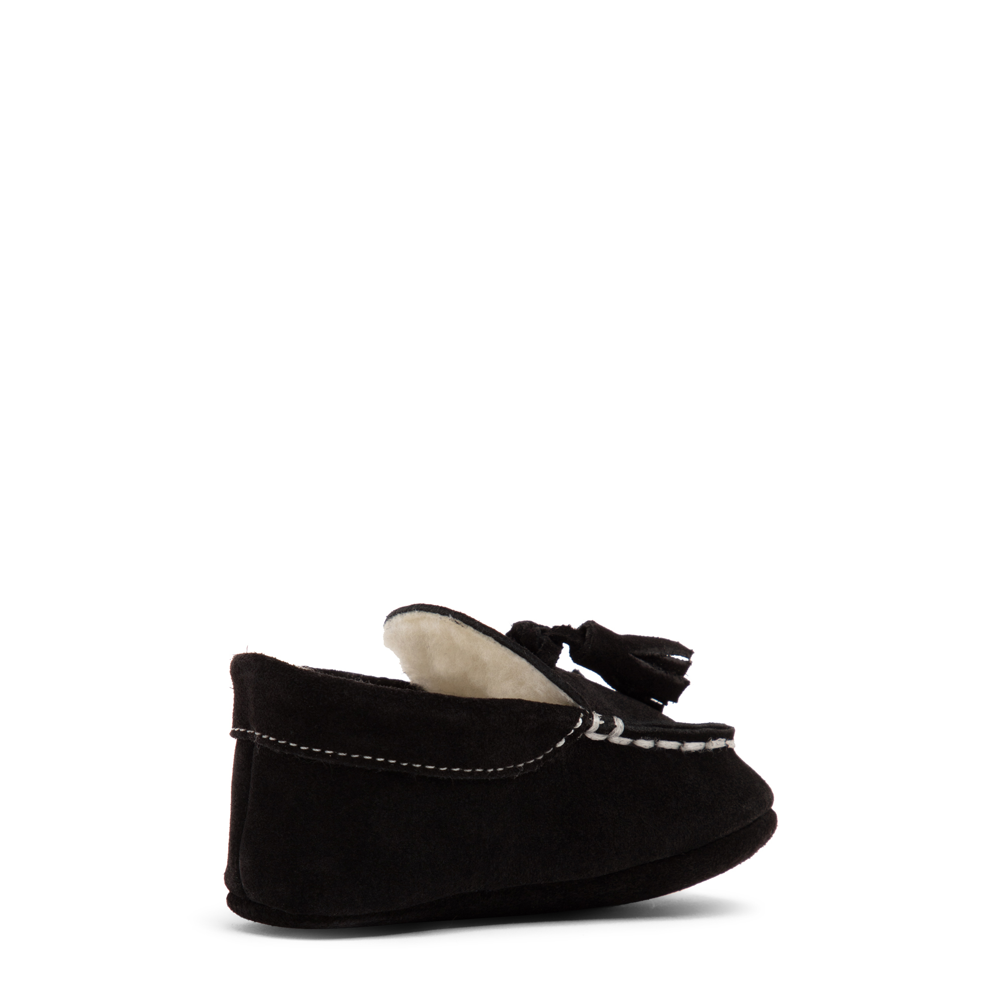 Suede tasselled loafers, Black