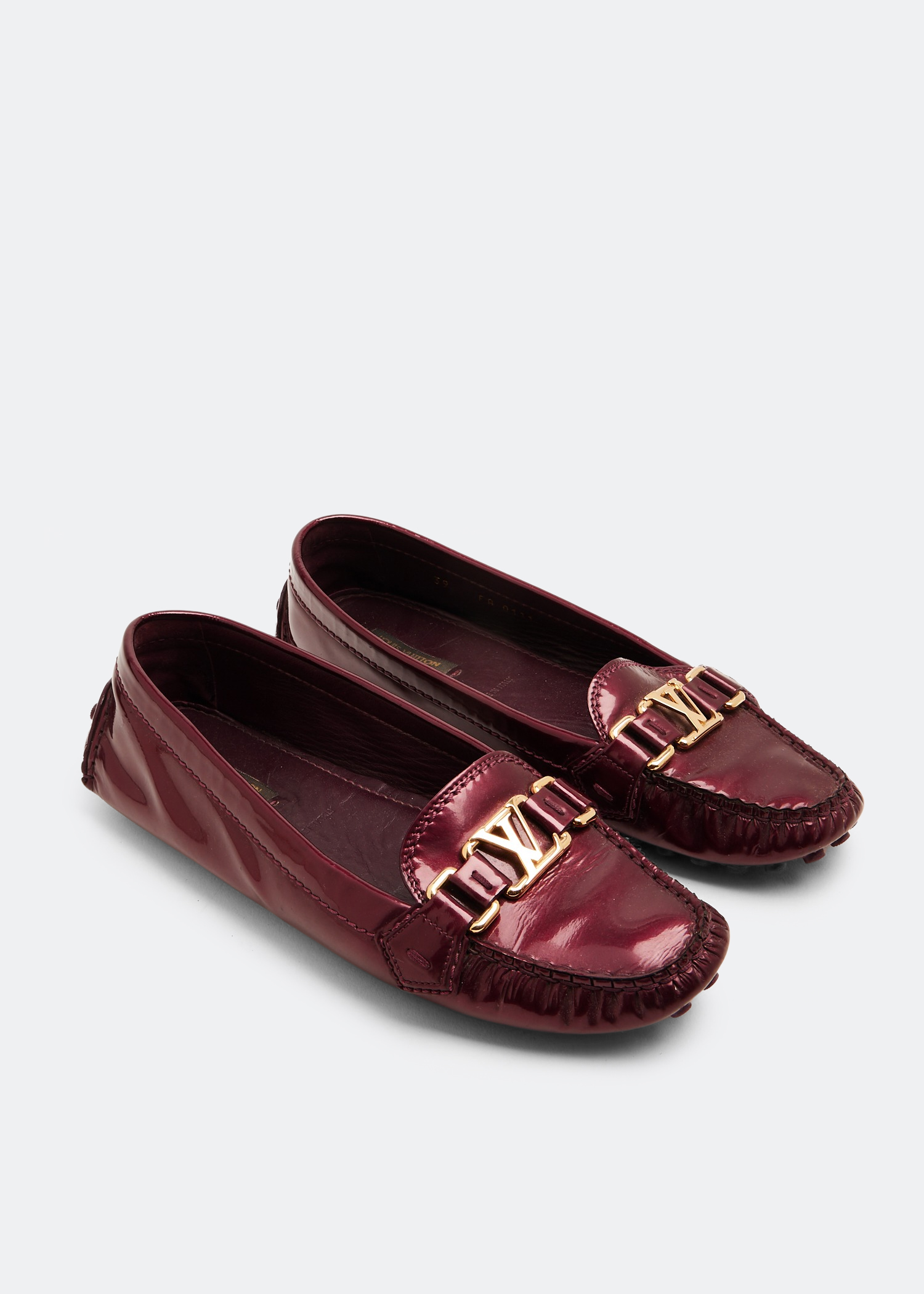 LV logo loafers, Burgundy