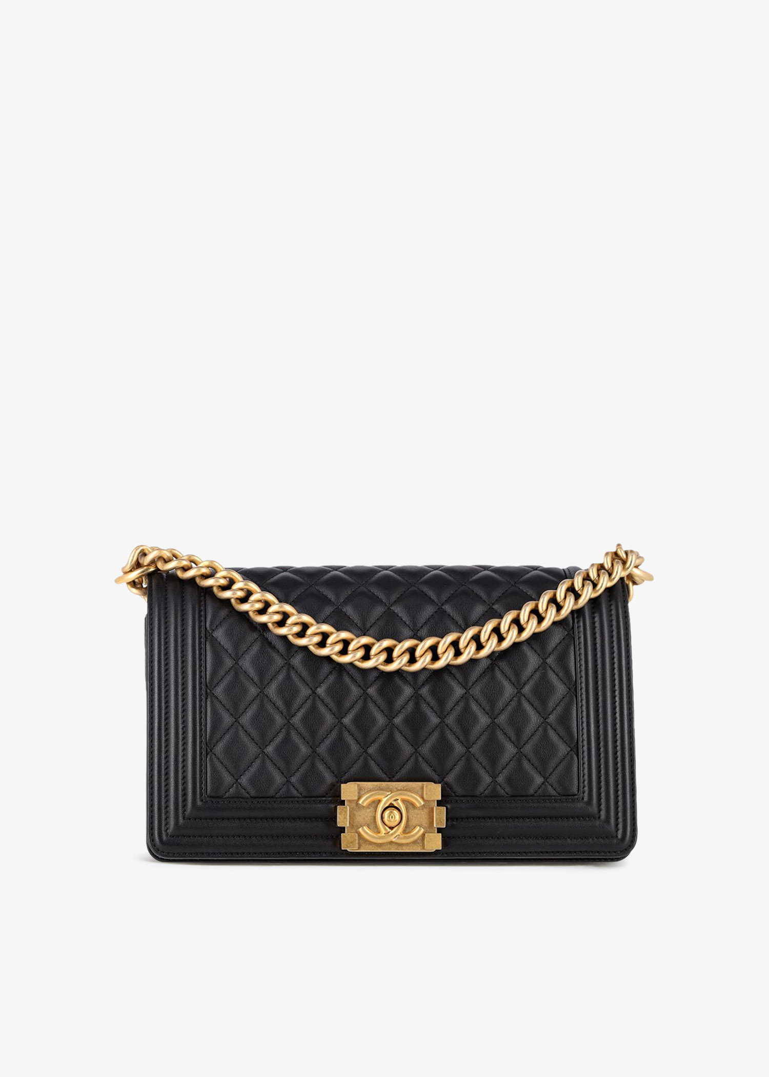 Quilted Boy medium flap bag, Black
Quilted Boy medium flap bag, Black