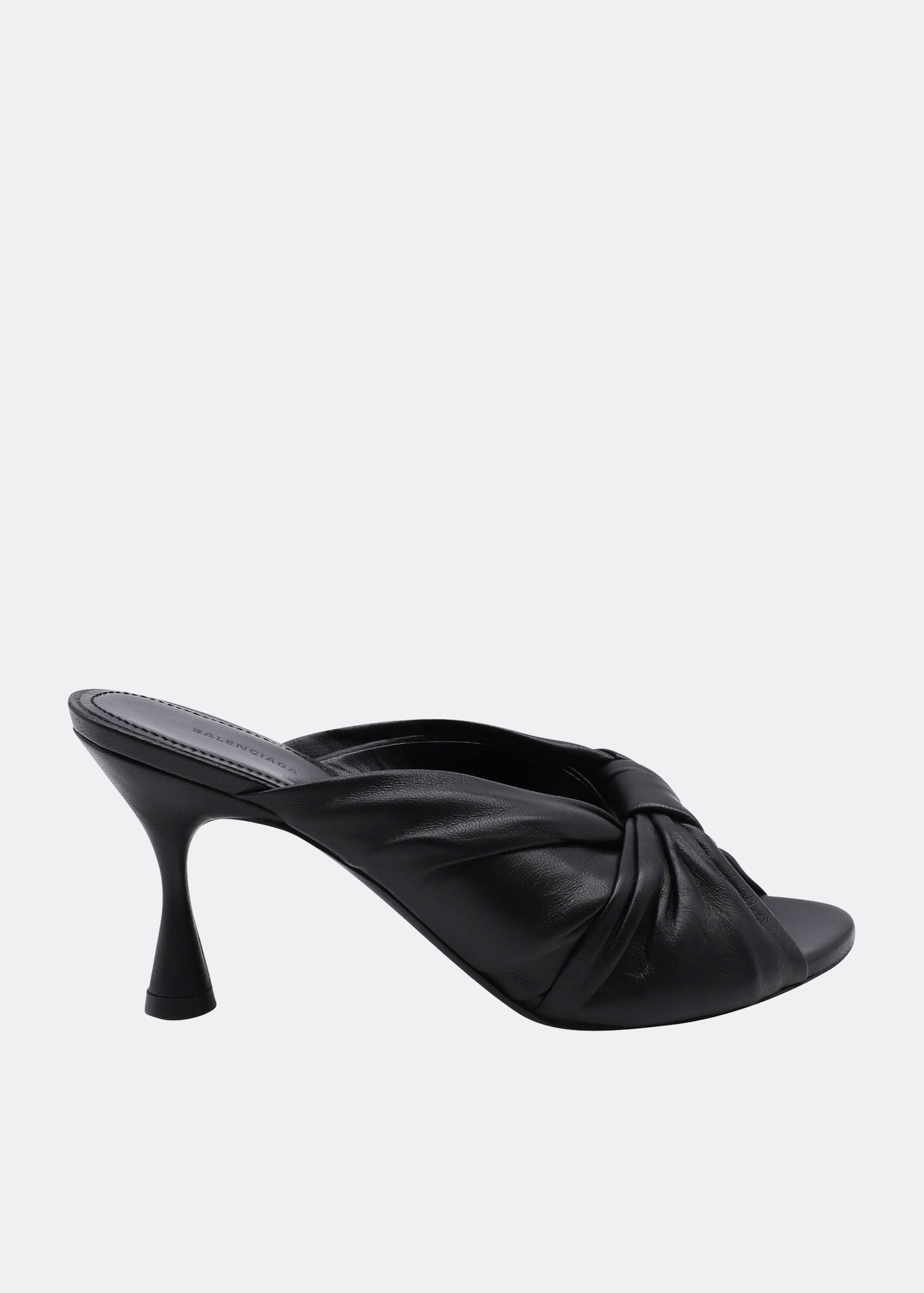 Drapy knotted mules in black leather