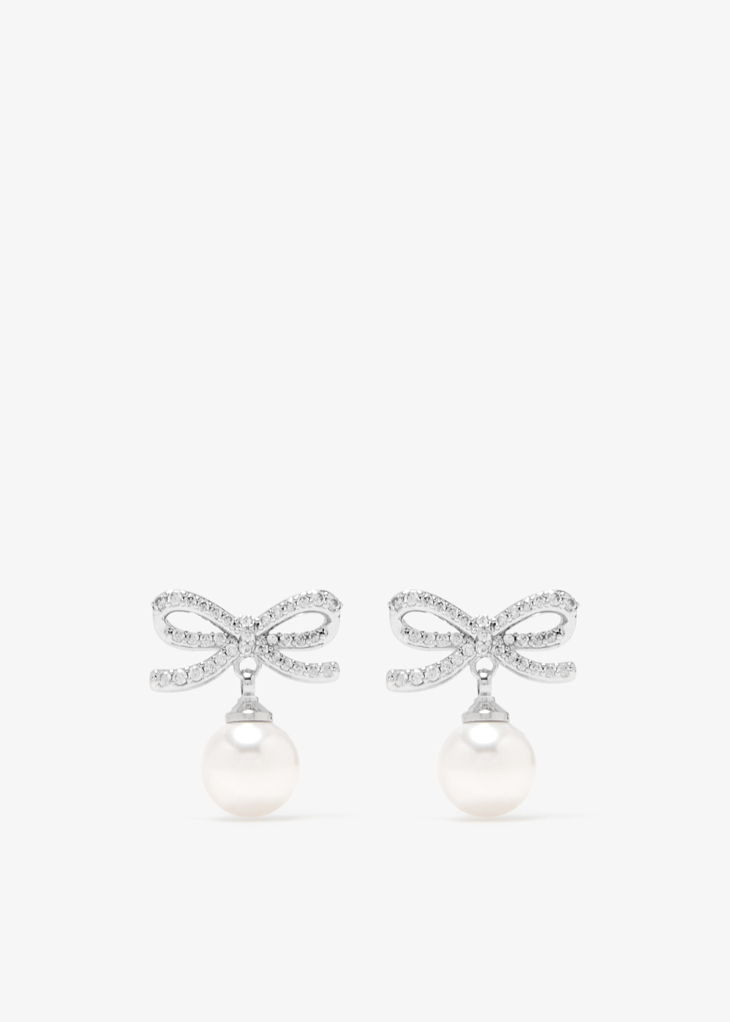 Bow pearl earrings, Silver
Bow pearl earrings, Silver