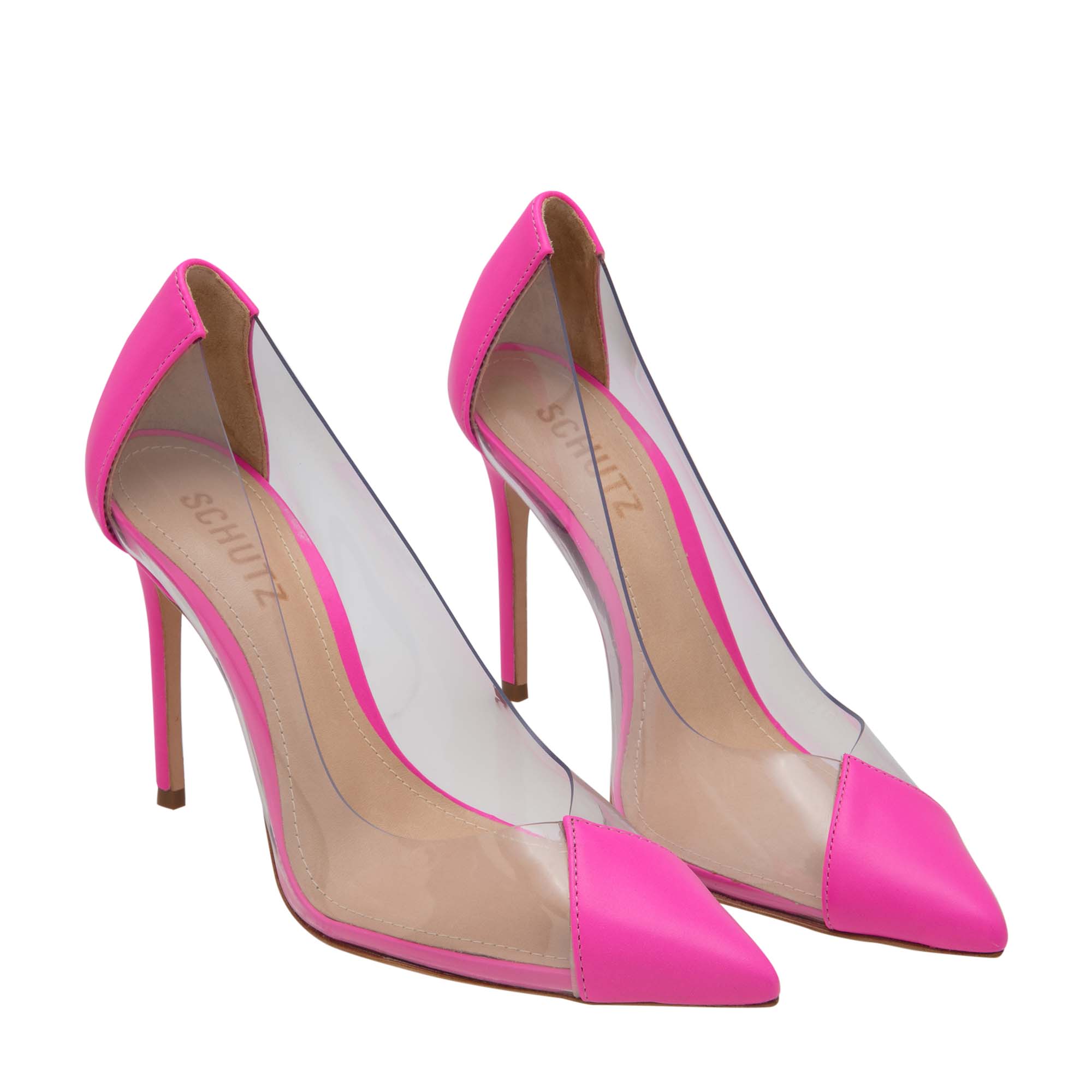 Leather and pvc pumps, Pink